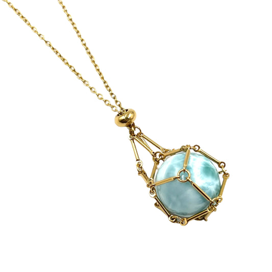 Gold Crystal Cage Necklace