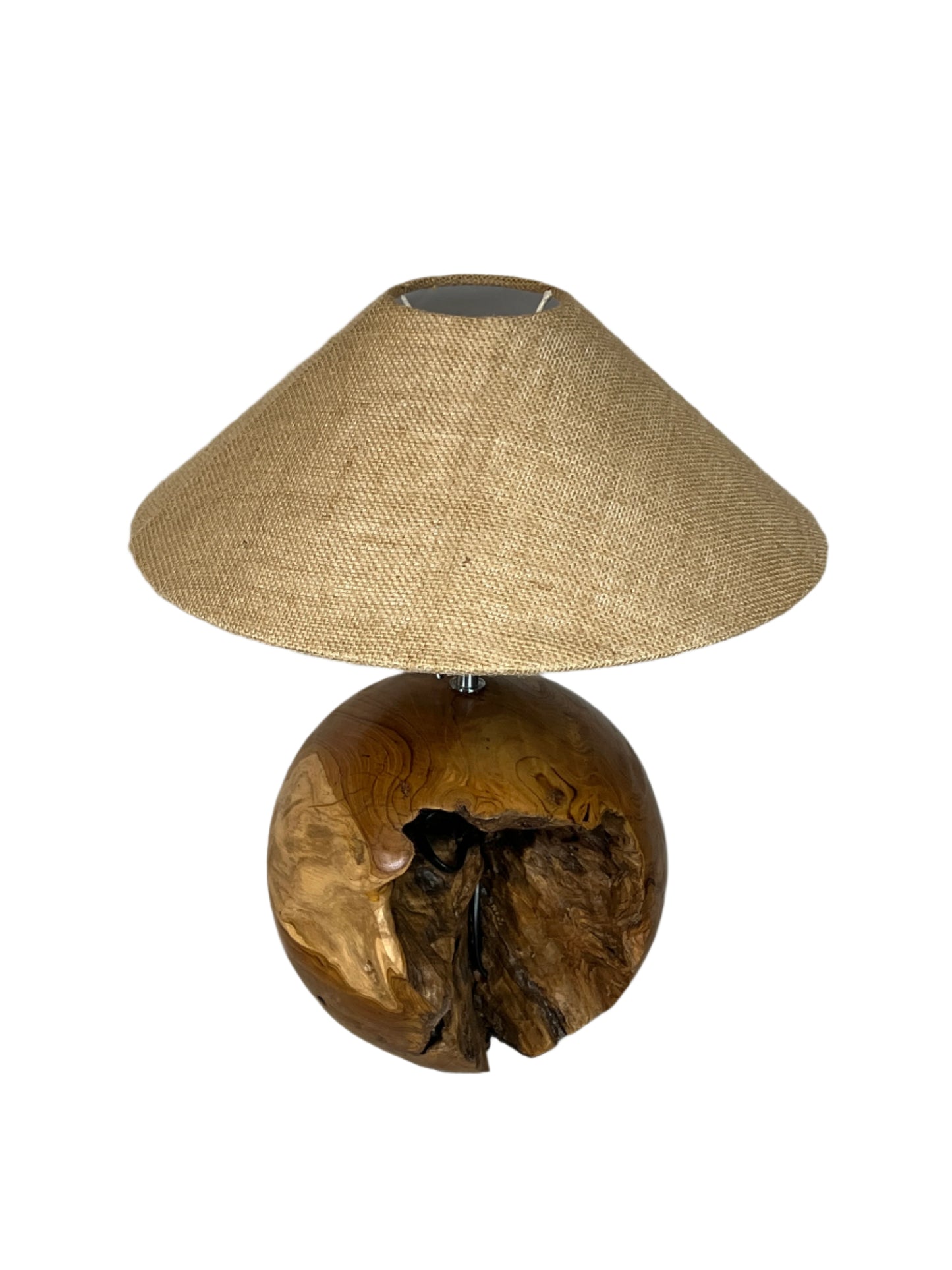 Teak Ball Table Lamp