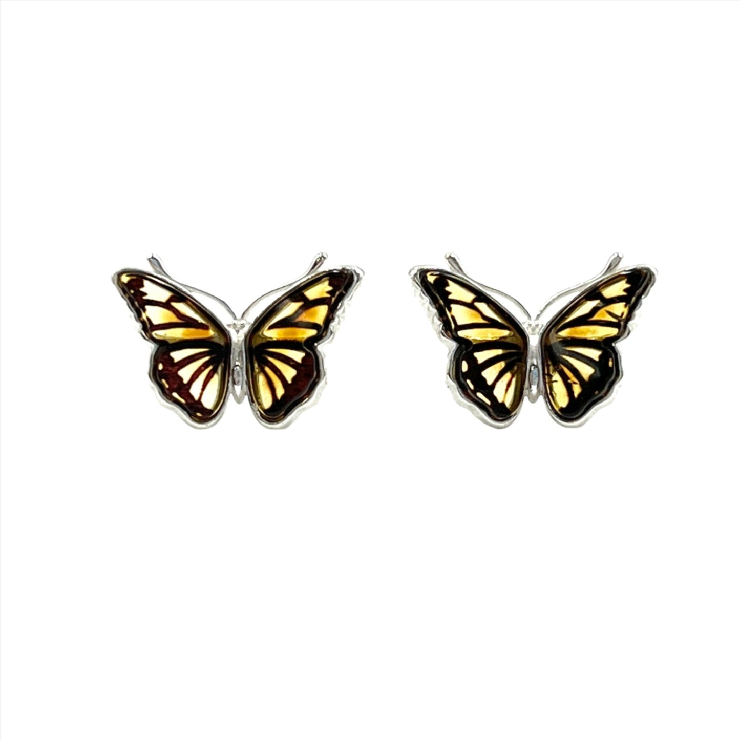 Amber Butterfly Studs