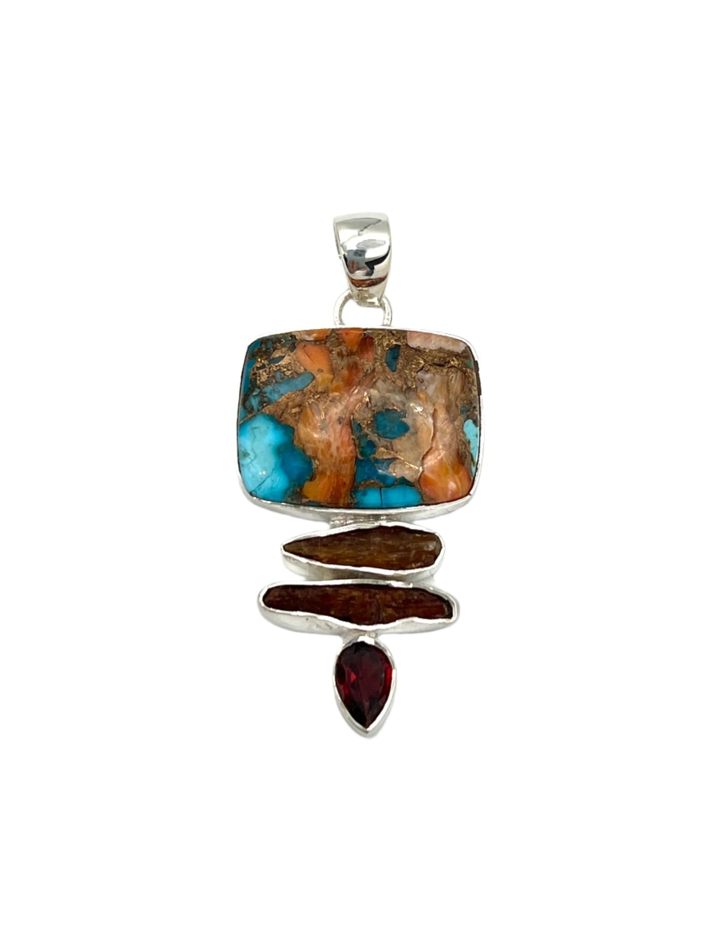 Spiny Oyster Shell Turquoise Pendants