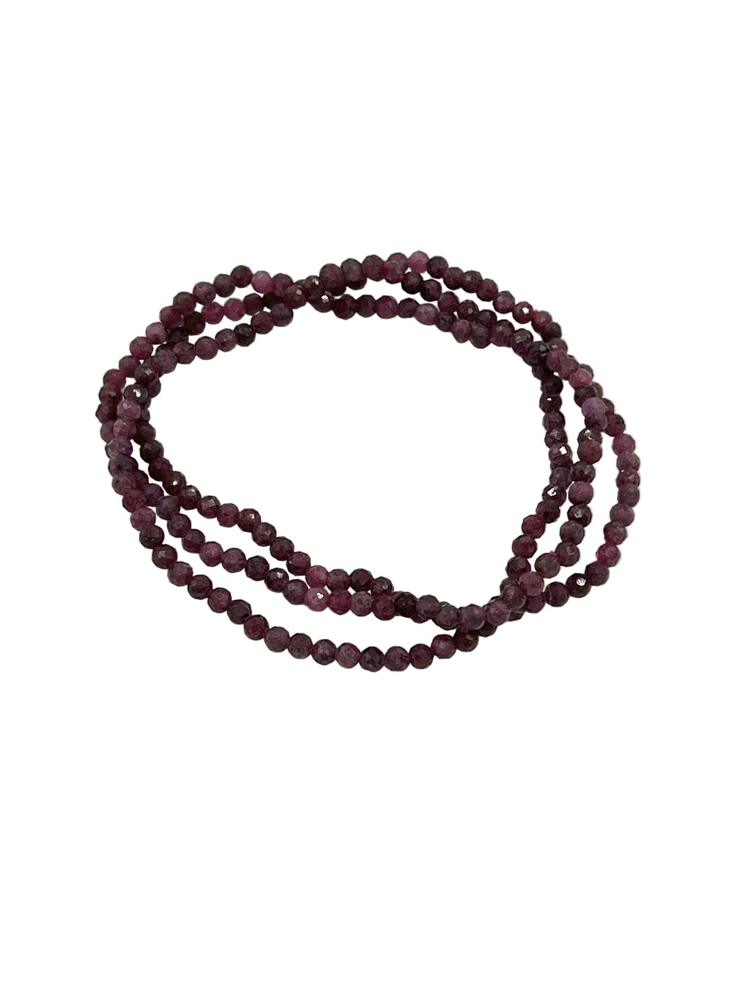 Faceted Ruby Stretchy Bracelets