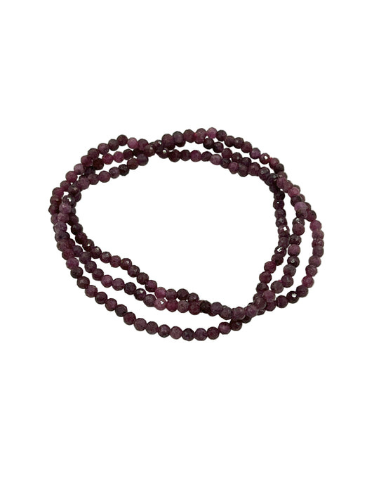 Faceted Ruby Stretchy Bracelets
