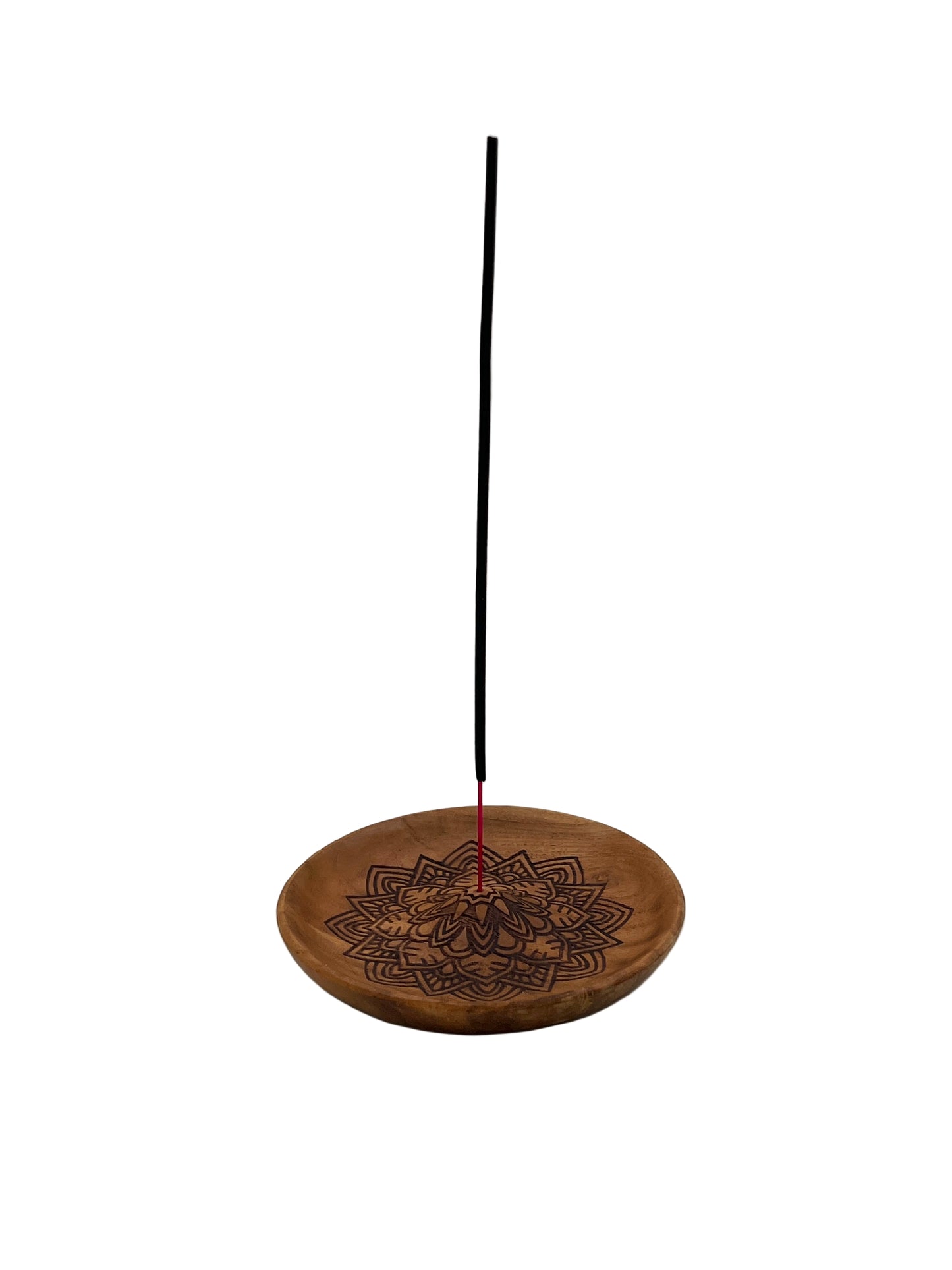 Flower Wood Round Incense Burner