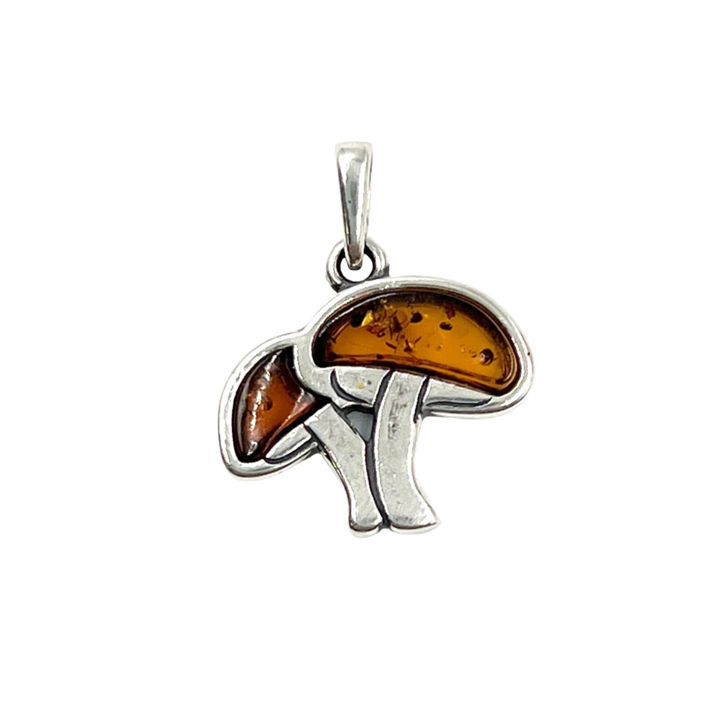 Amber Double Mushroom Pendants
