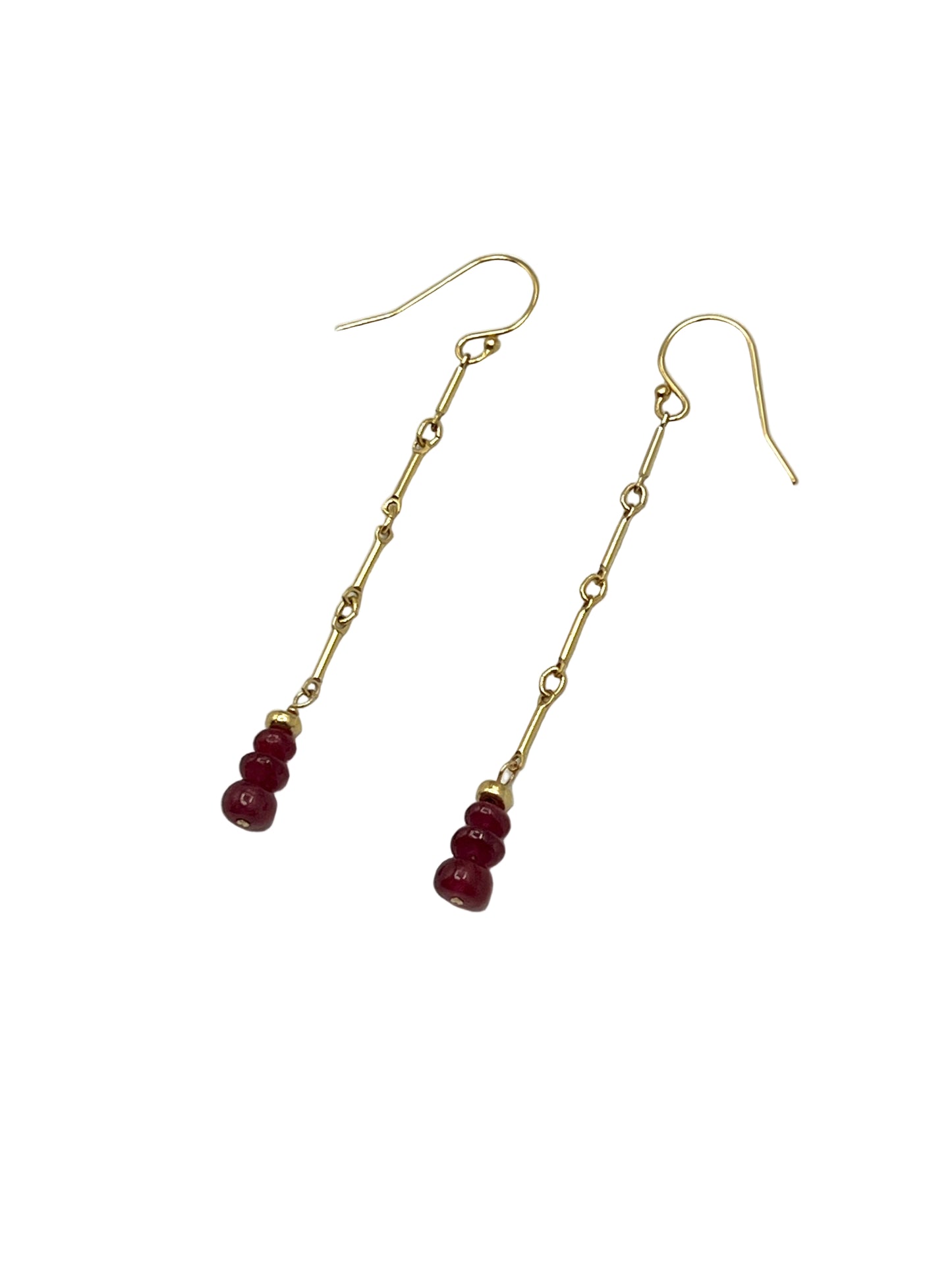Sapphire & Ruby Gold Filled Earrings