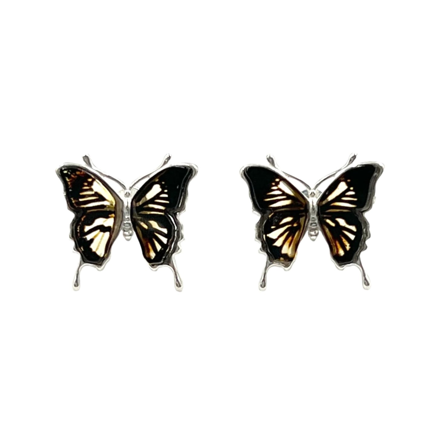 Amber Butterfly Studs