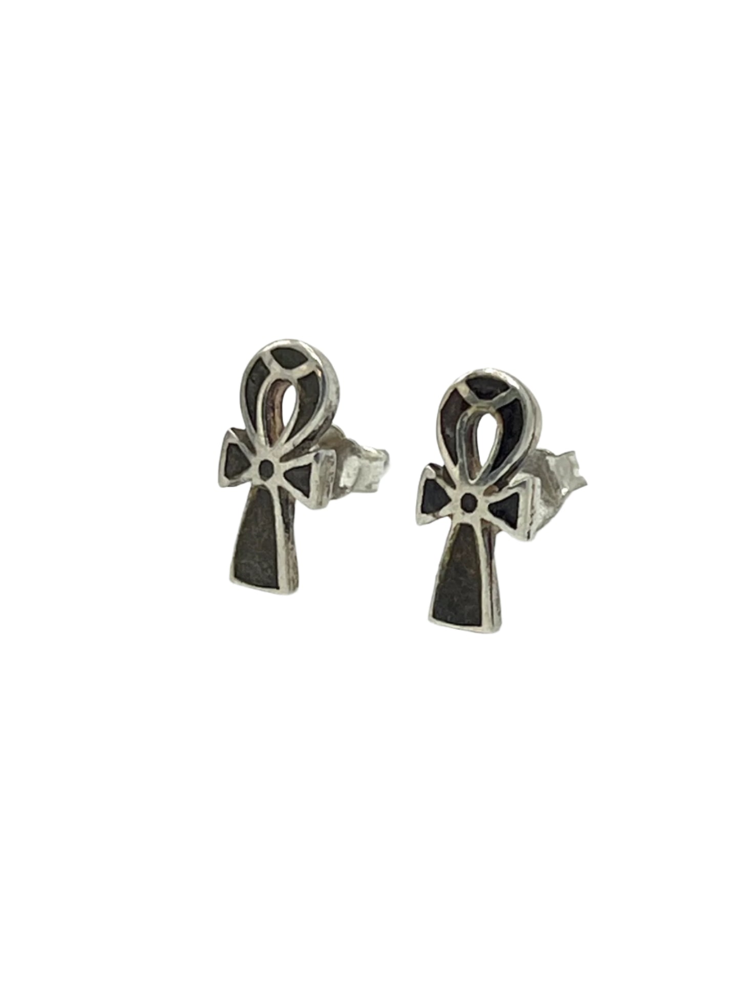Silver Ankh Studs