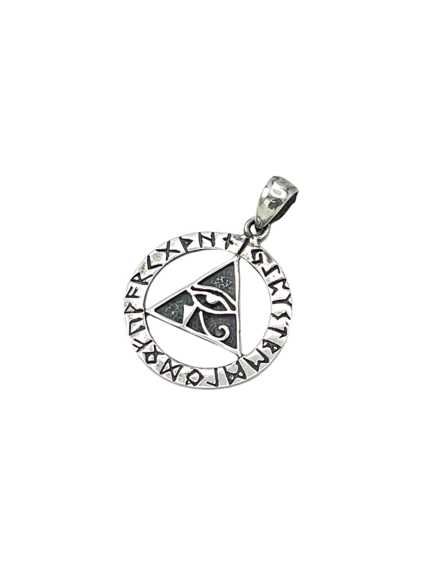 Silver Eye of Horus Pyramid Pendant