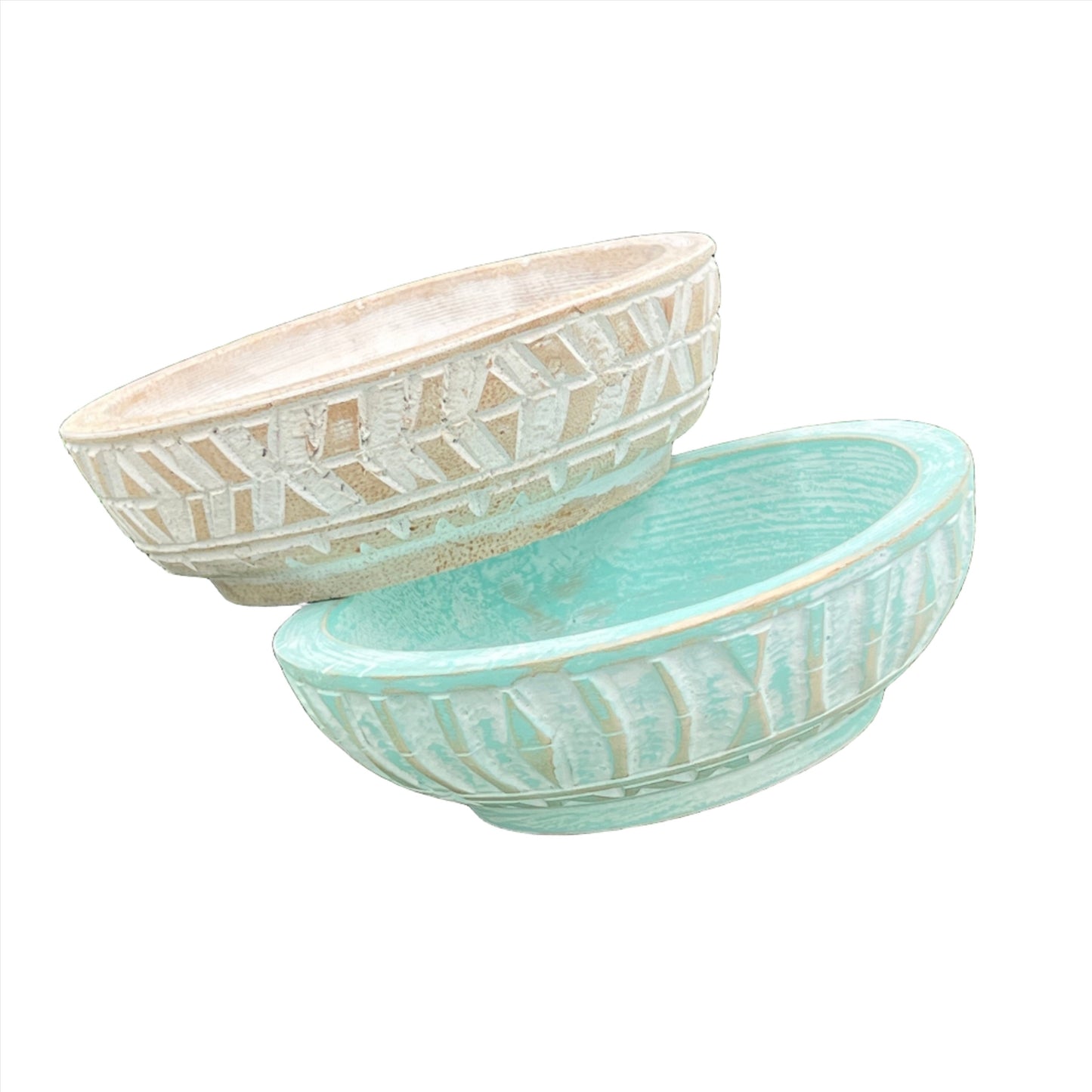 Carved Geometric Bowl