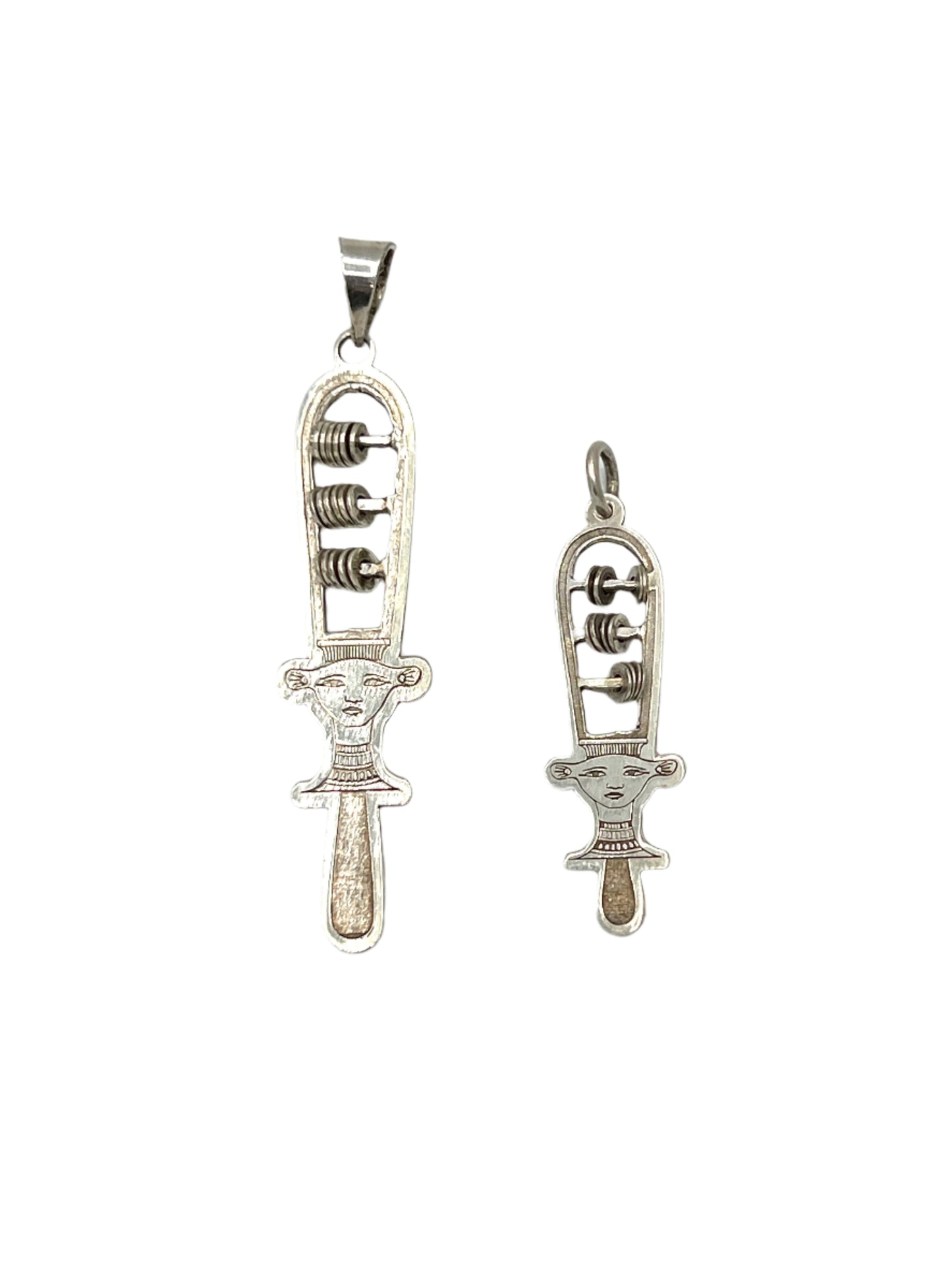 Silver Sistrum Goddess Pendants