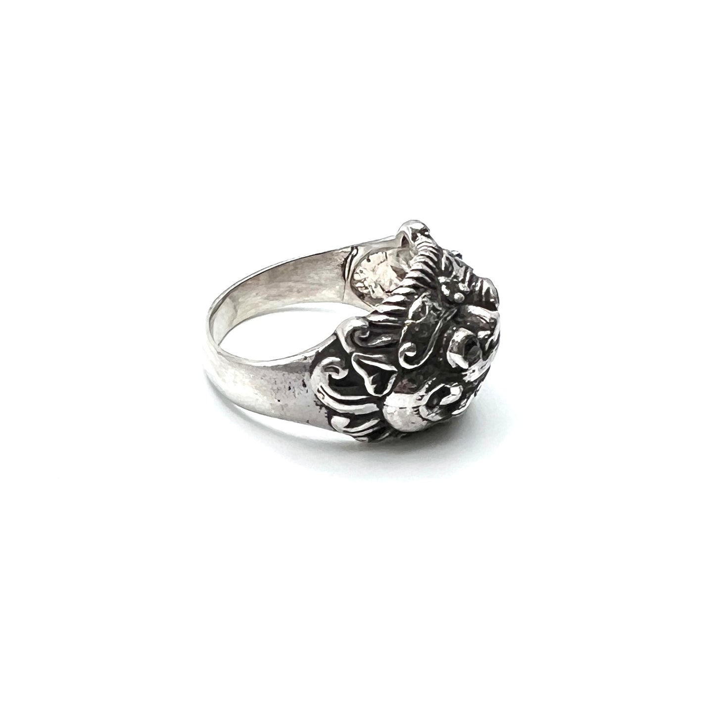 Oxidized Silver Onyx Barong Ring