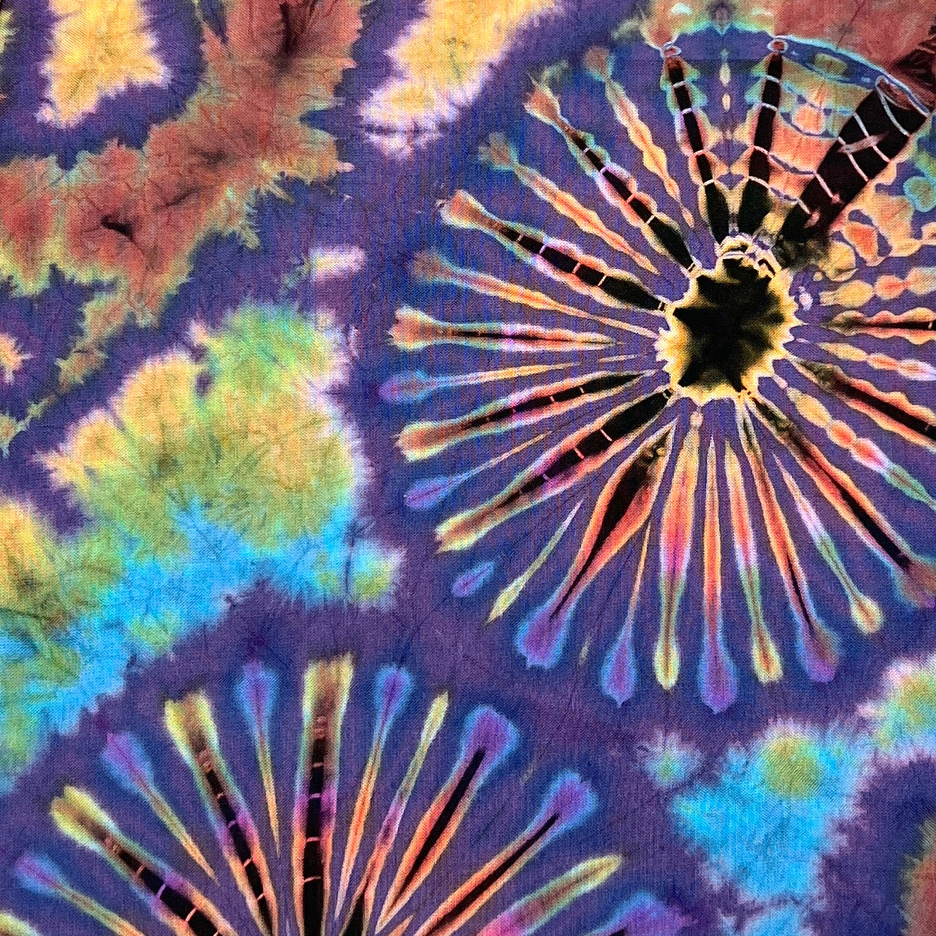 Tie Dyed Rayon Wide-Leg Pants