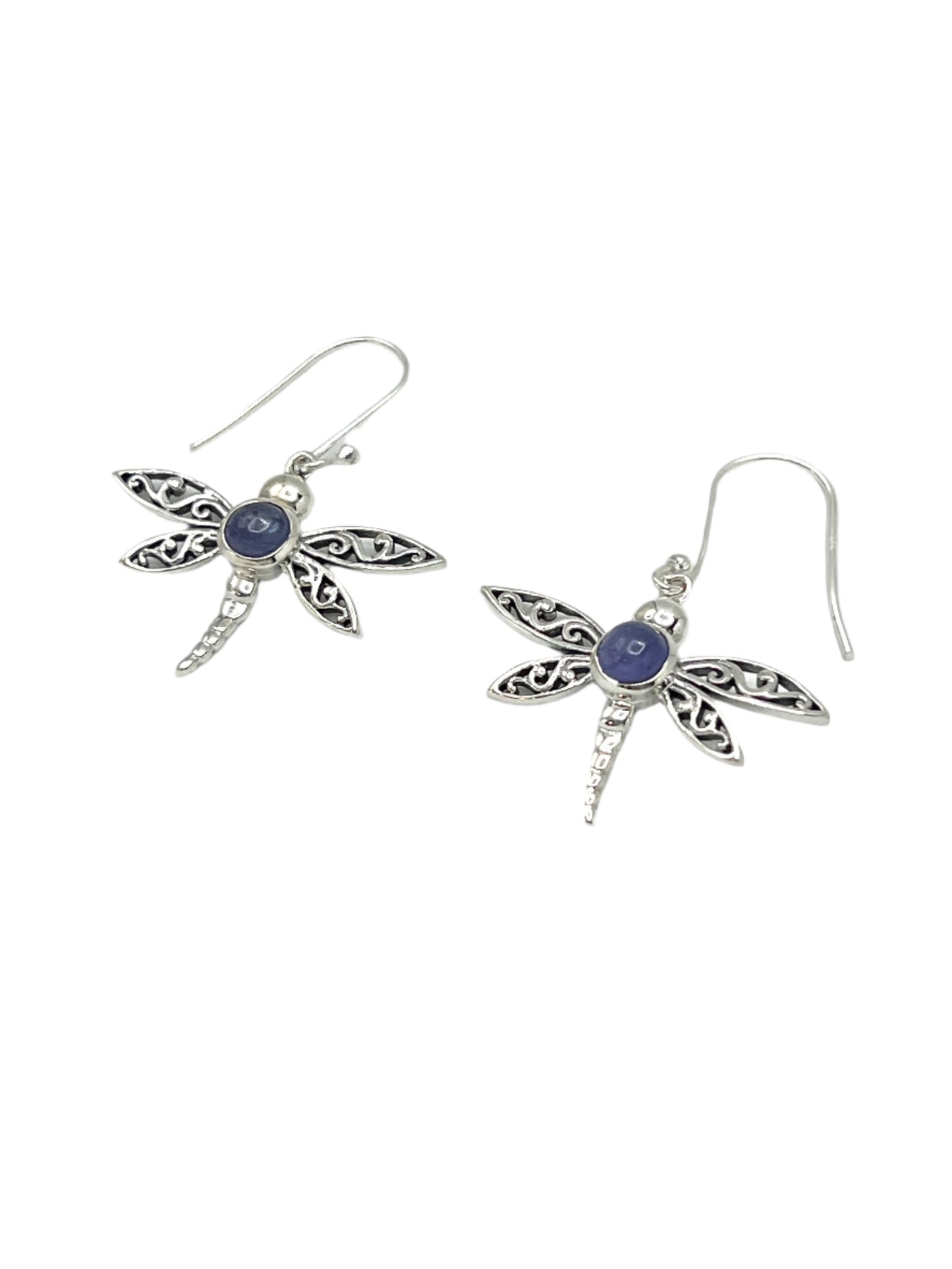 Sterling Silver Tanzanite Dragonfly Earrings