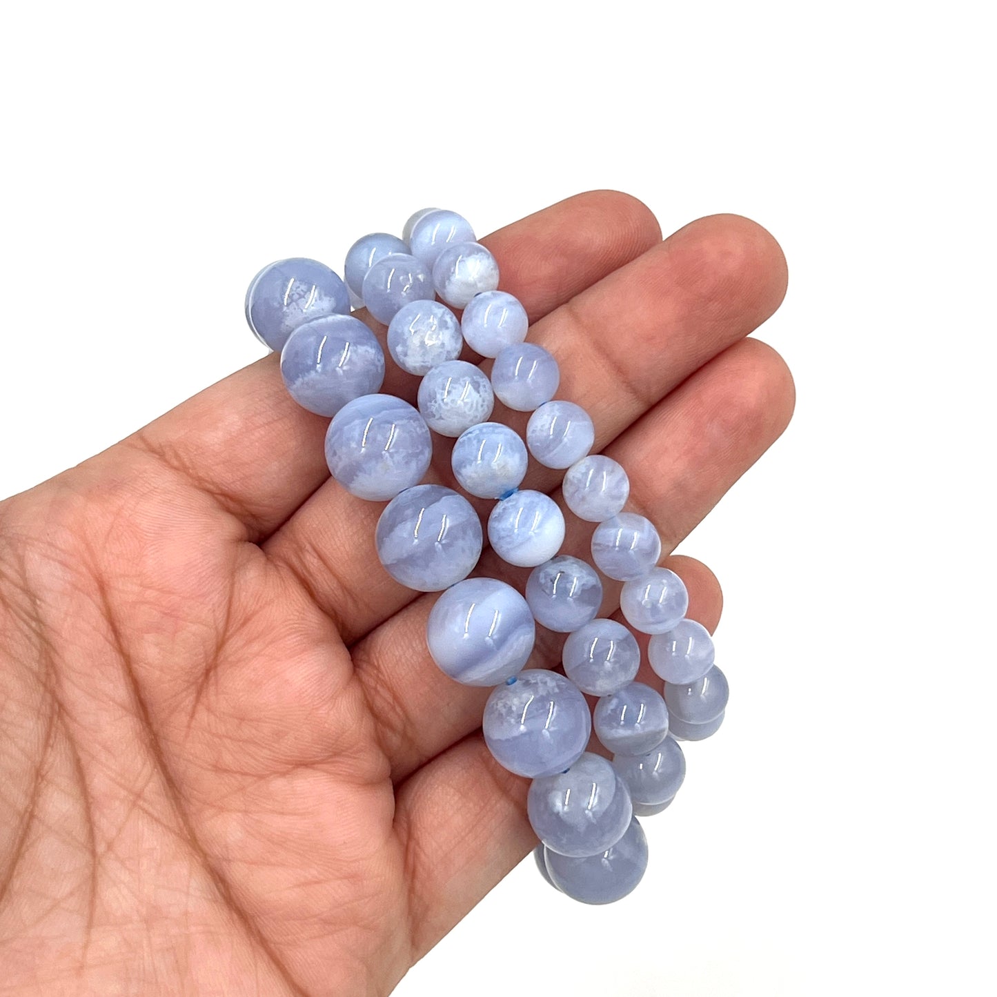 Blue Lace Agate Beaded Bracelet