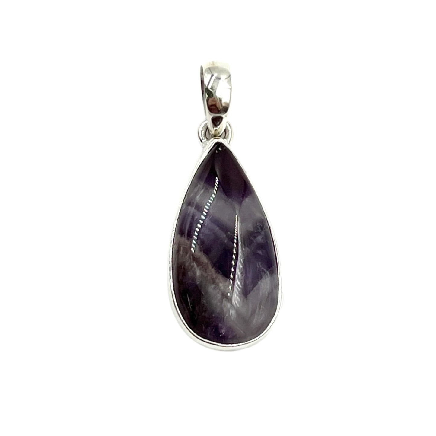 Chevron Amethyst Teardrop Pendants