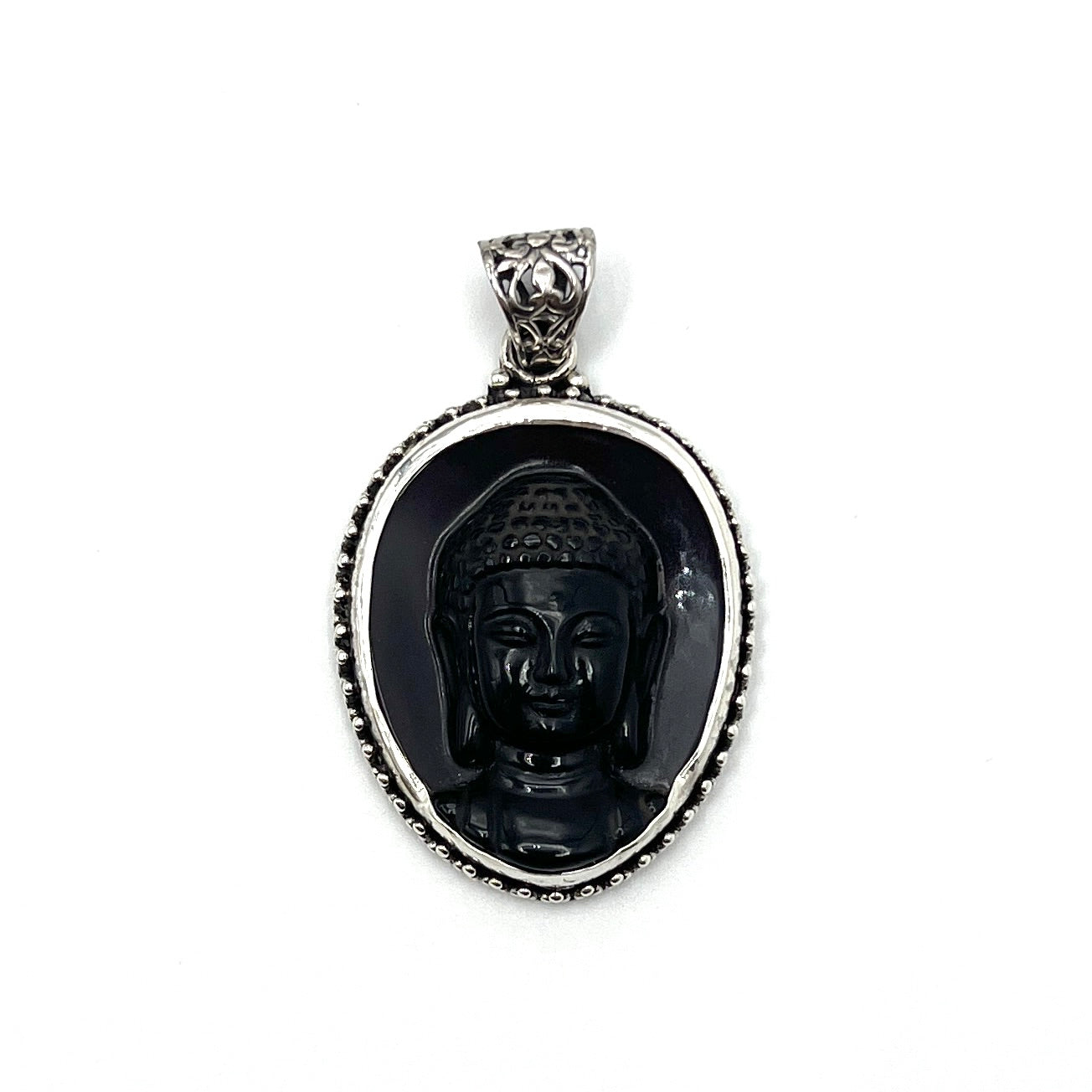 Black Obsidian Buddha Pendants