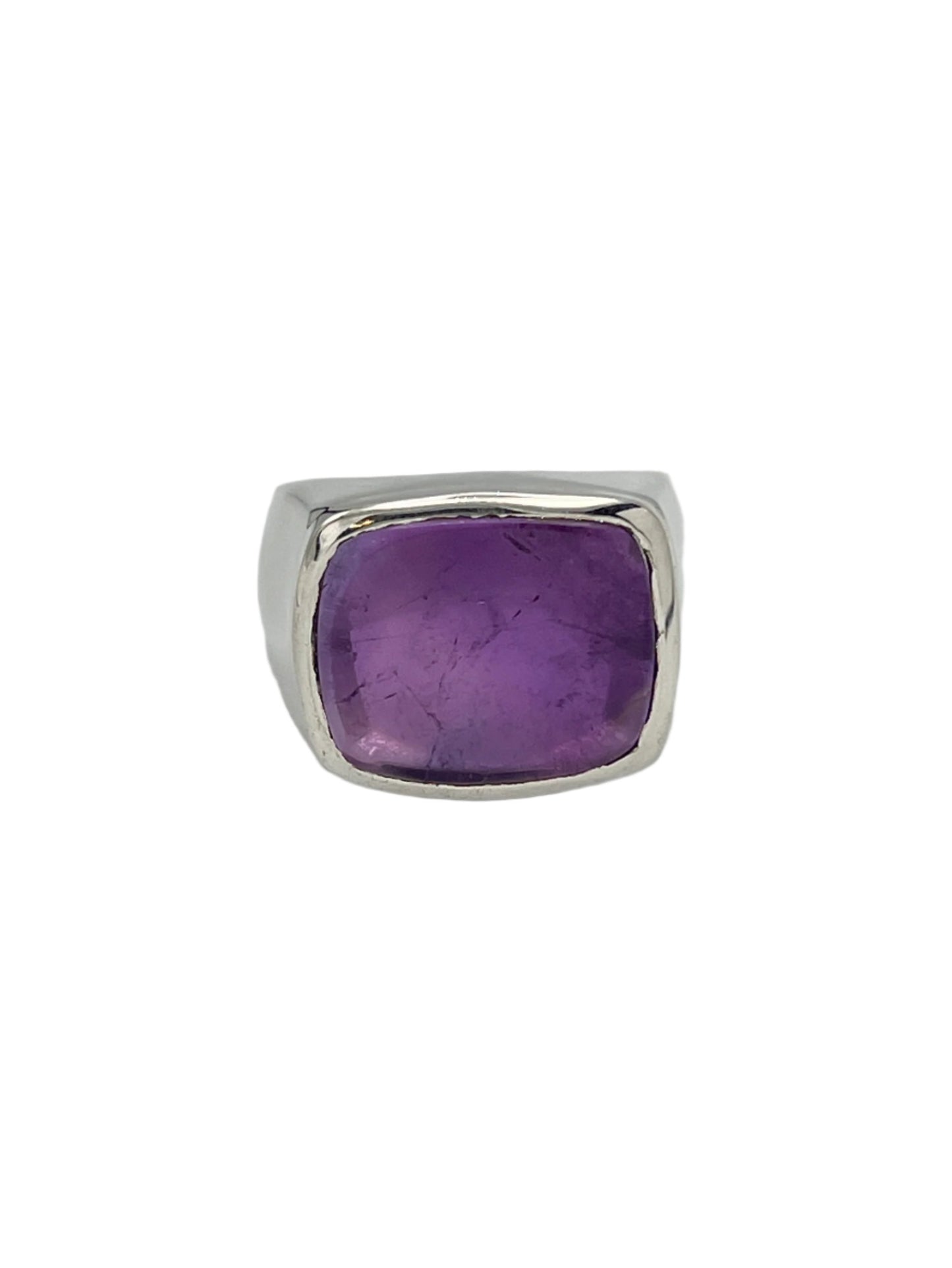 Sterling Silver Rectangle Gemstone Rings