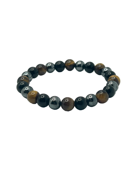 Tigers Eye, Hematite & Onyx Bracelets Stretchy Bracelets