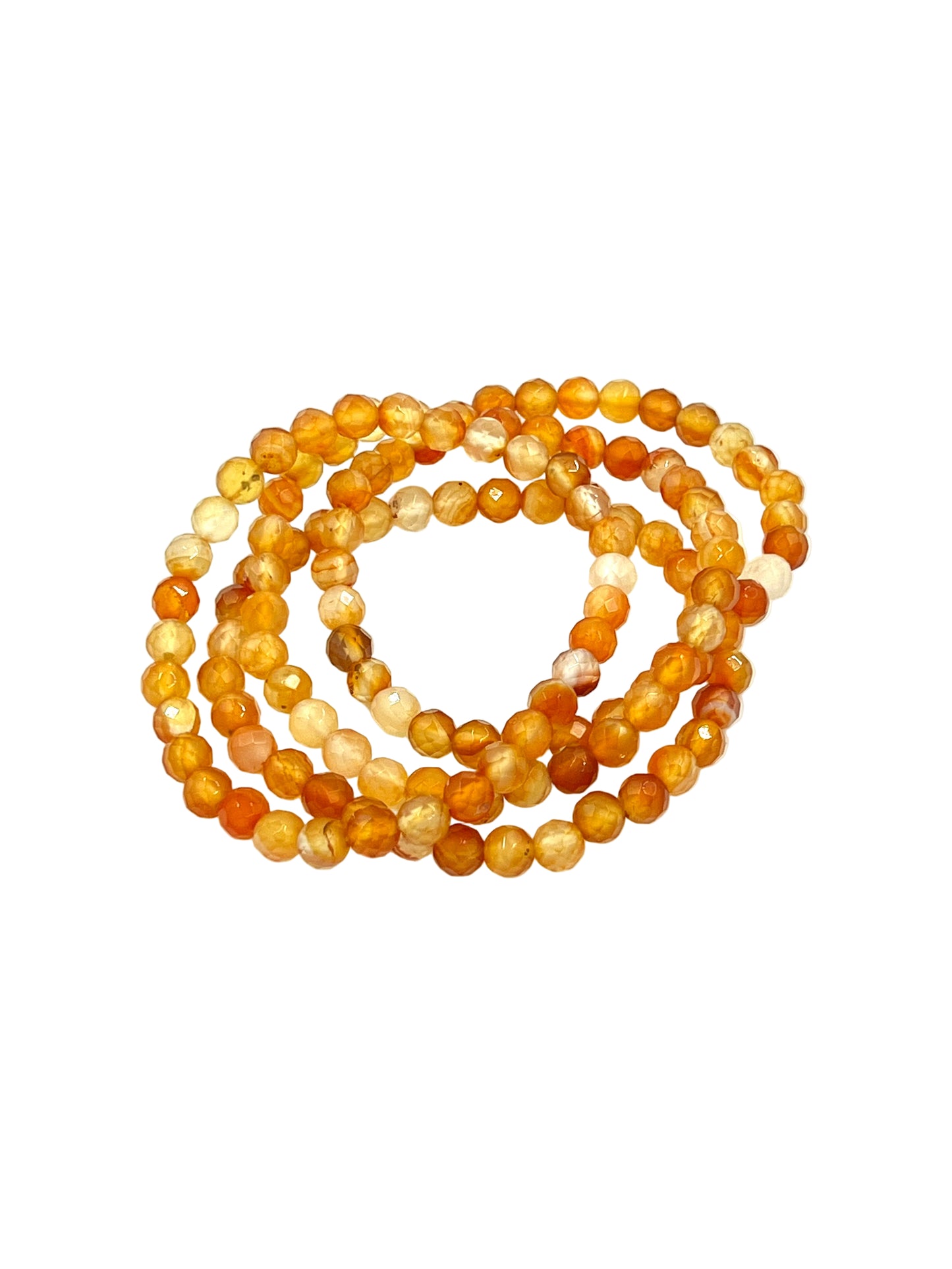 Faceted Carnelian Beaded Bracelet