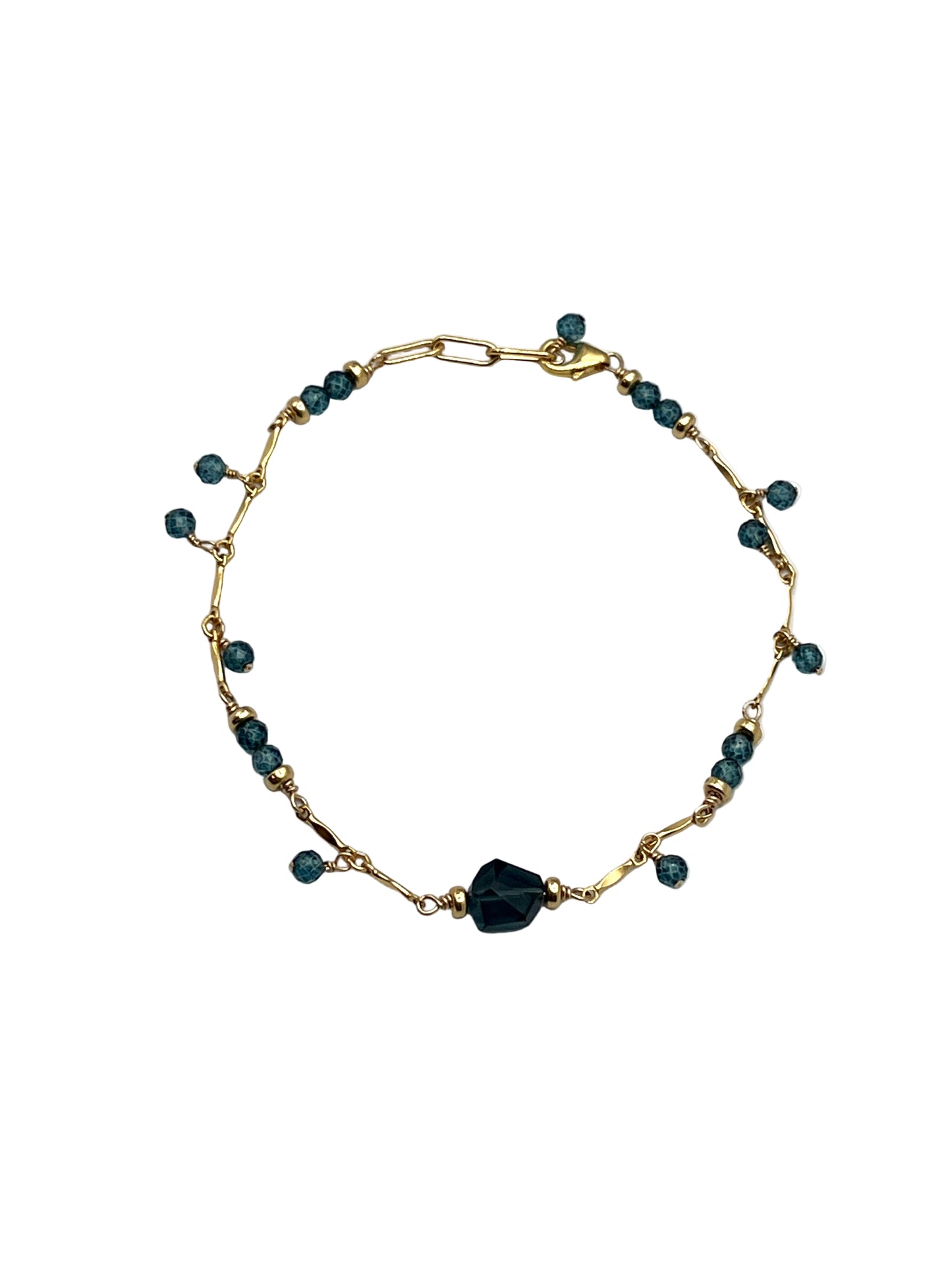 Blue Topaz & Aquamarine Gold Filled Bracelets