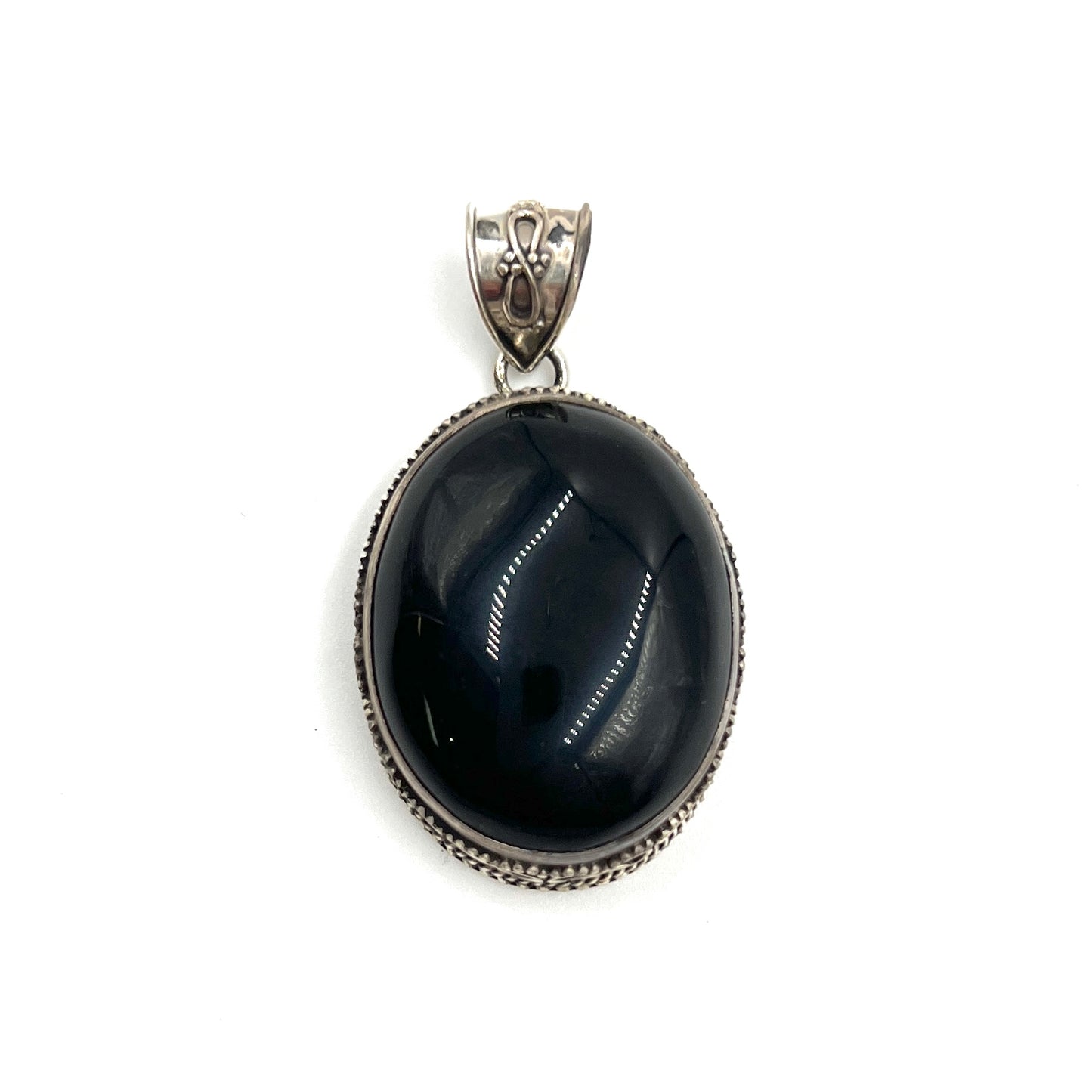 Onyx Filigree Oval Pendants