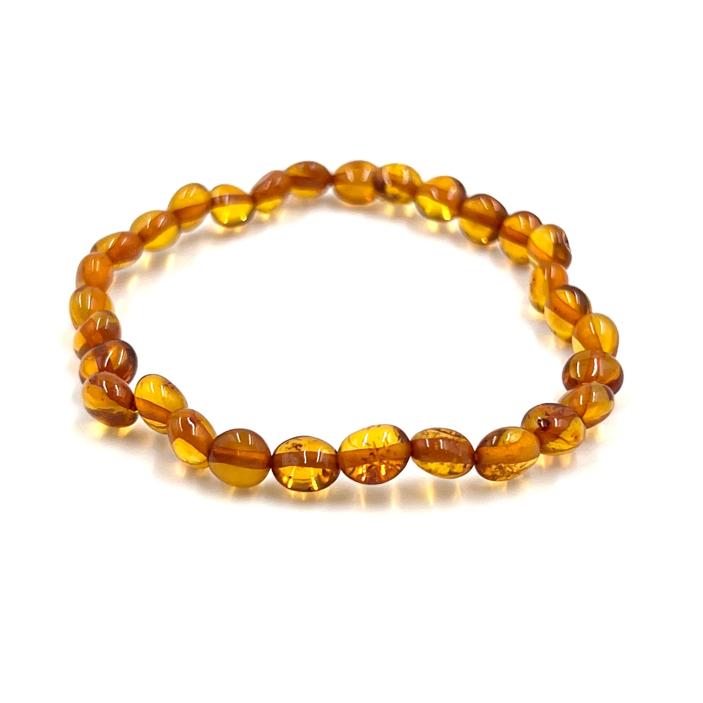 Polished Honey Amber Stretchy Bracelets