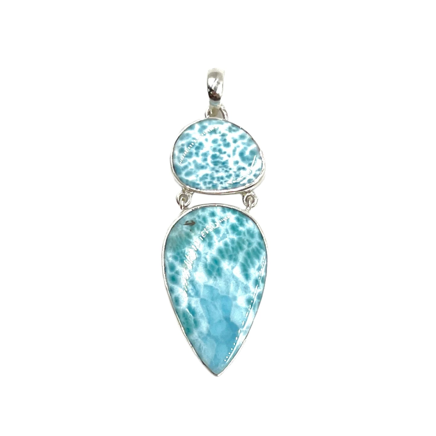 Sterling Silver Double Larimar Pendant