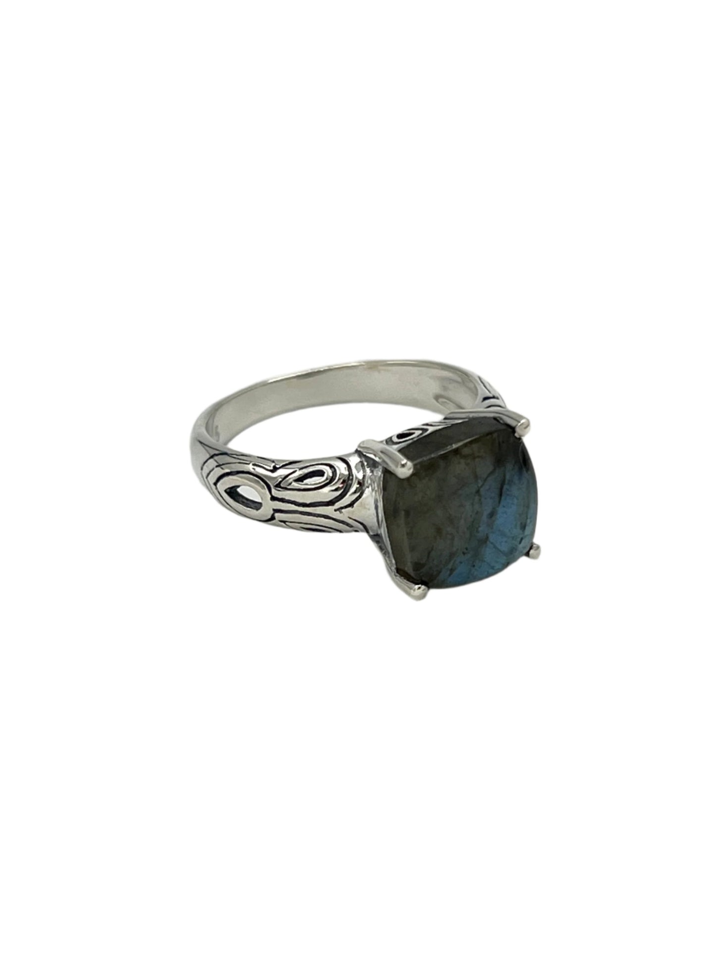 Sterling Silver Square Labradorite Ring