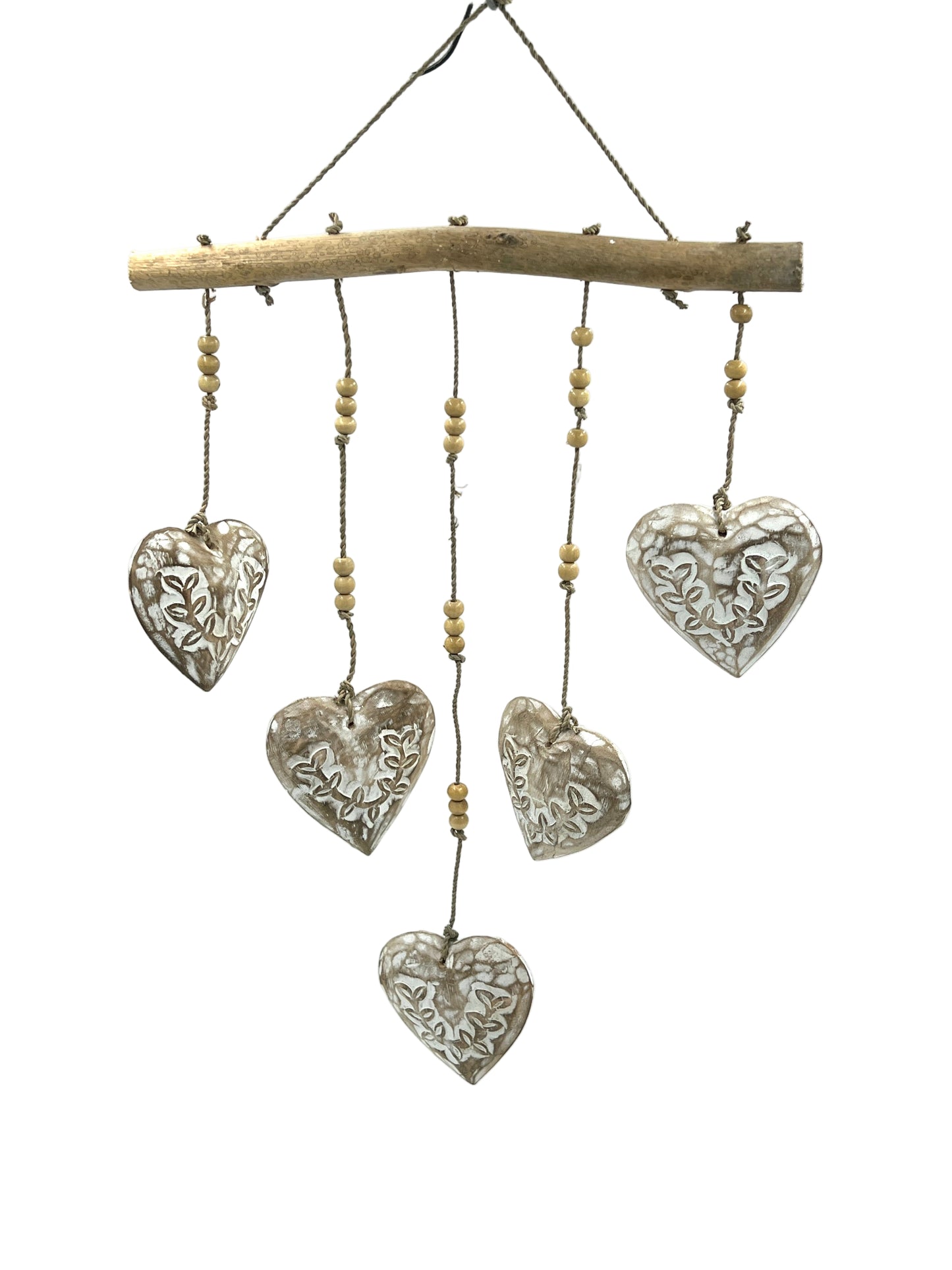Wood Heart Mobiles