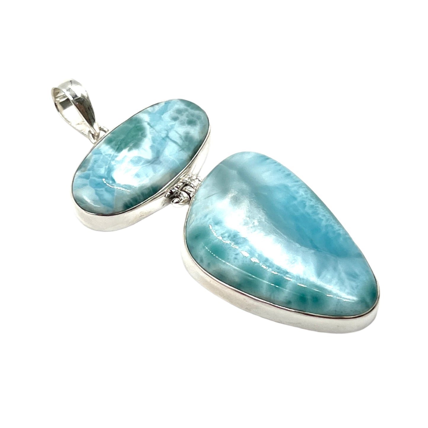 Sterling Silver Double Larimar Pendant