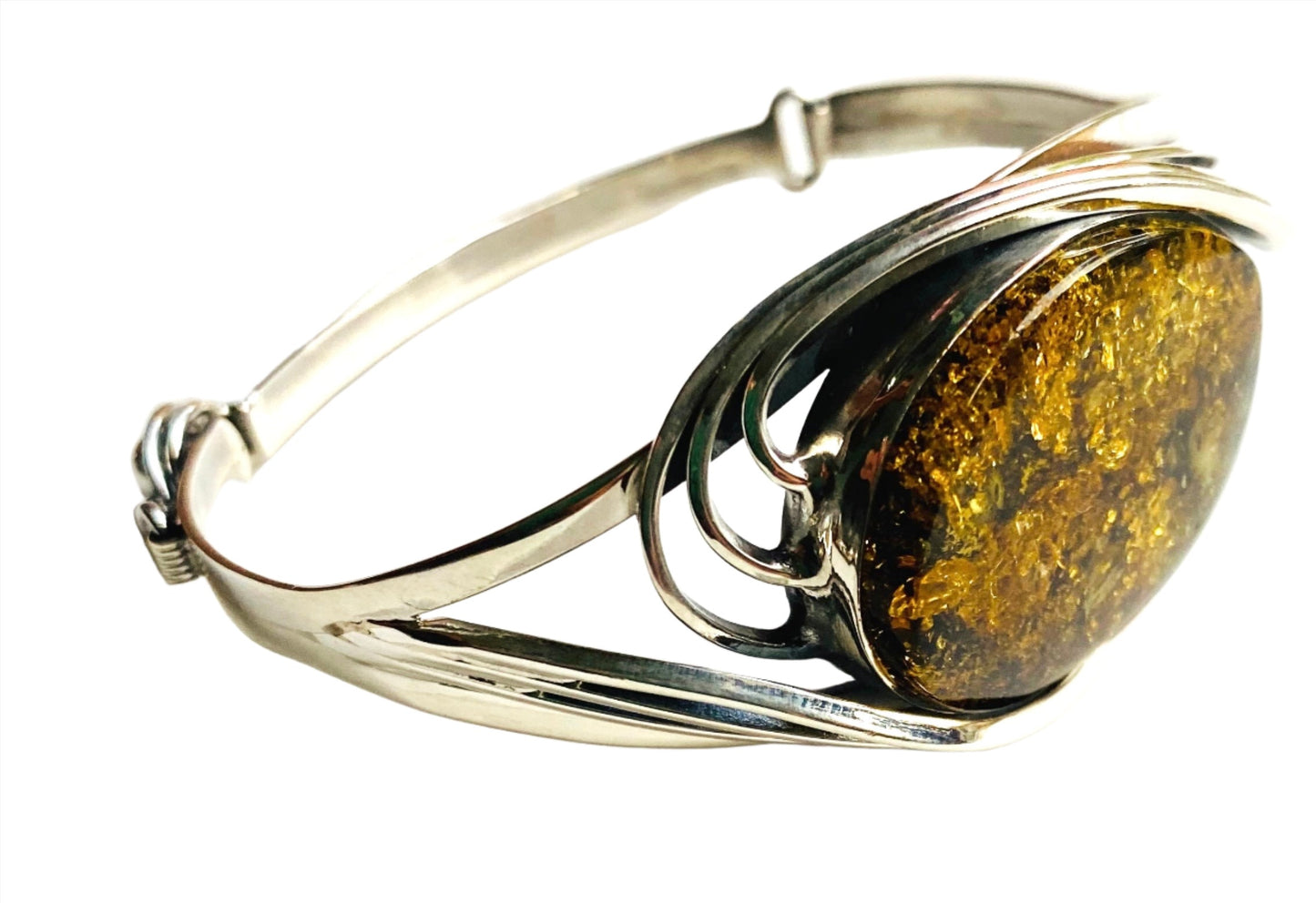 Sterling Silver Green Amber Bracelets Twist