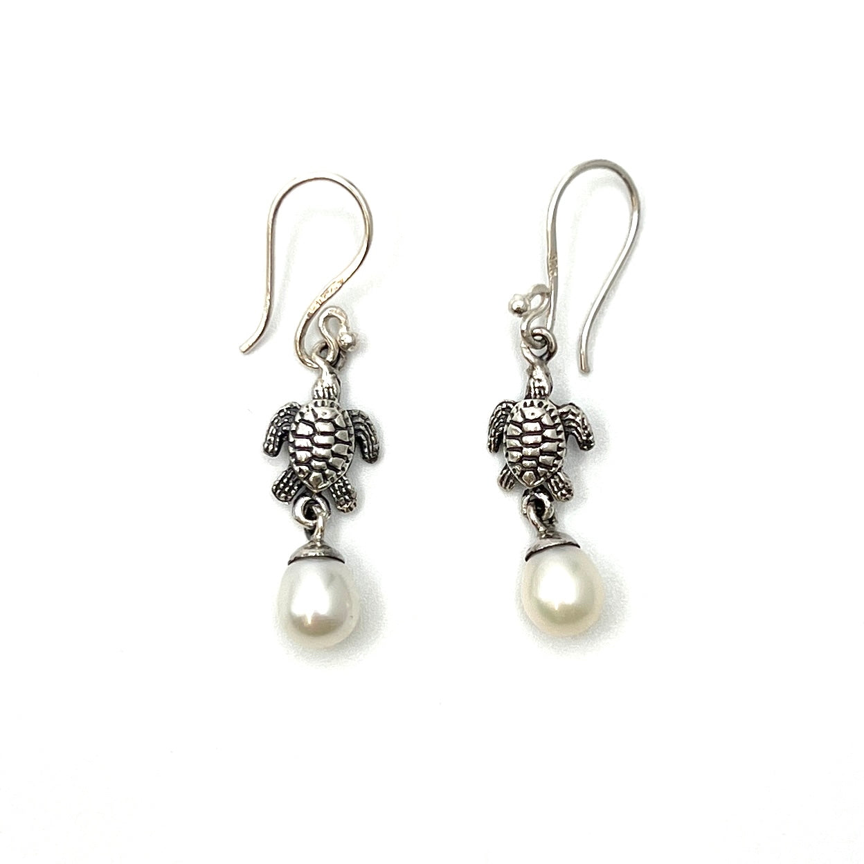 Sterling Silver Seaturtle Pearl Earrings
