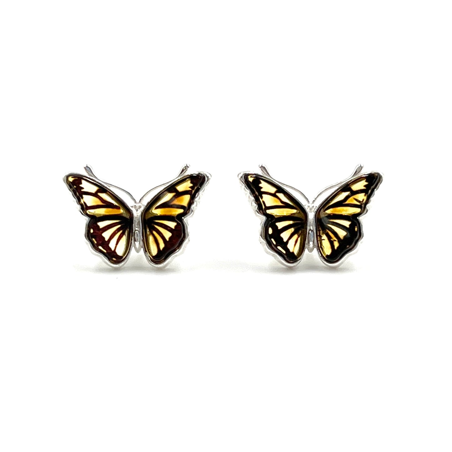 Amber Butterfly Studs