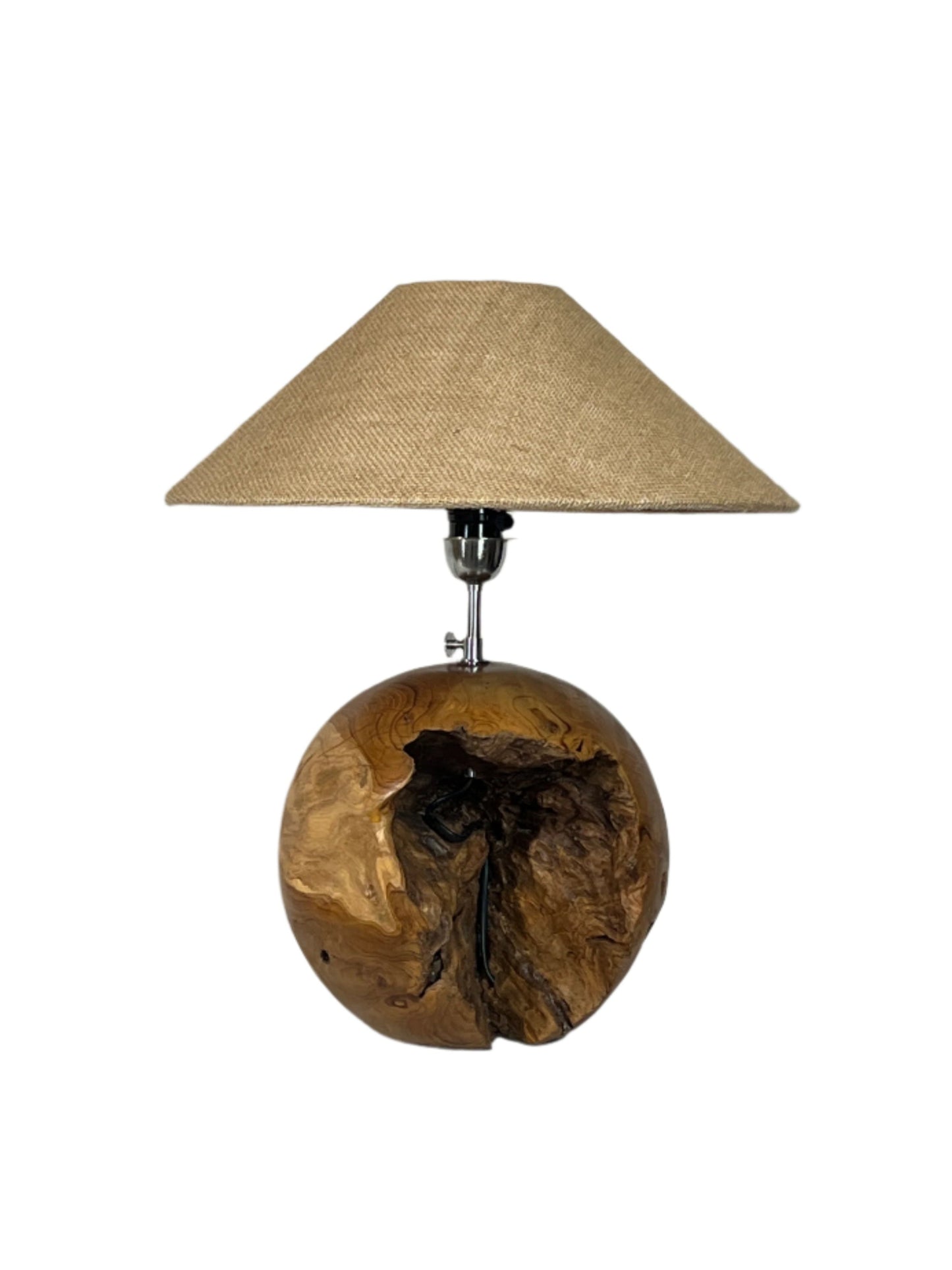 Teak Ball Table Lamp