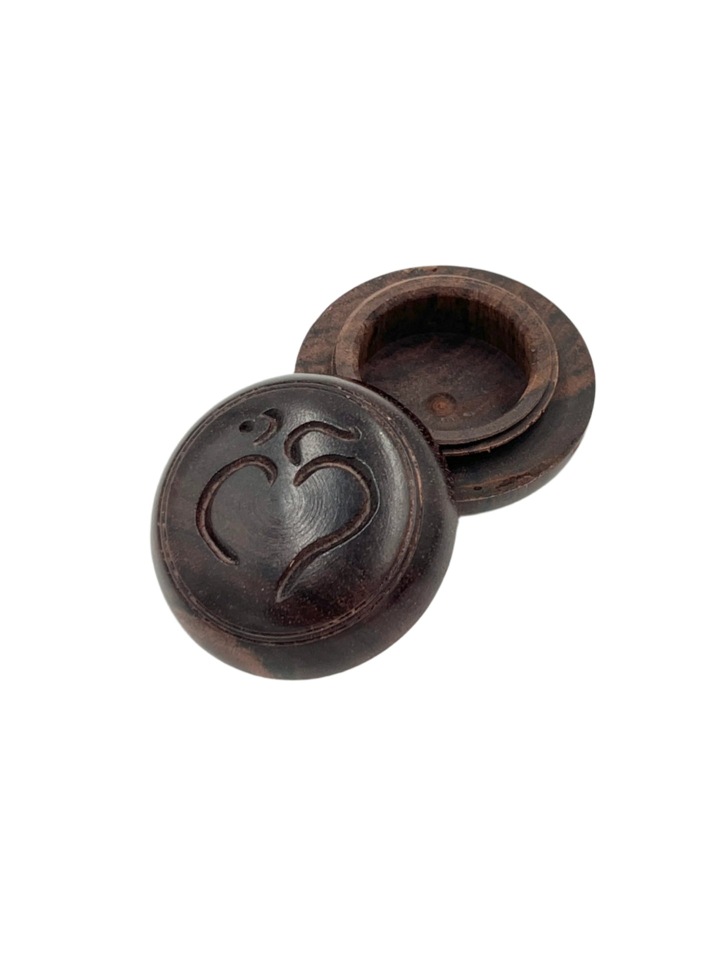 Wood Carved Screw top box med