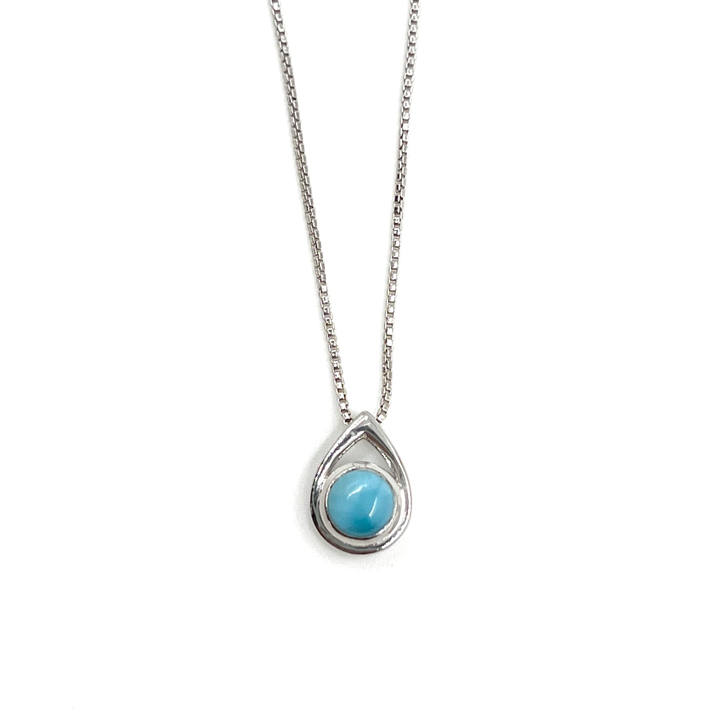 Sterling Silver Teardrop Larimar Necklaces