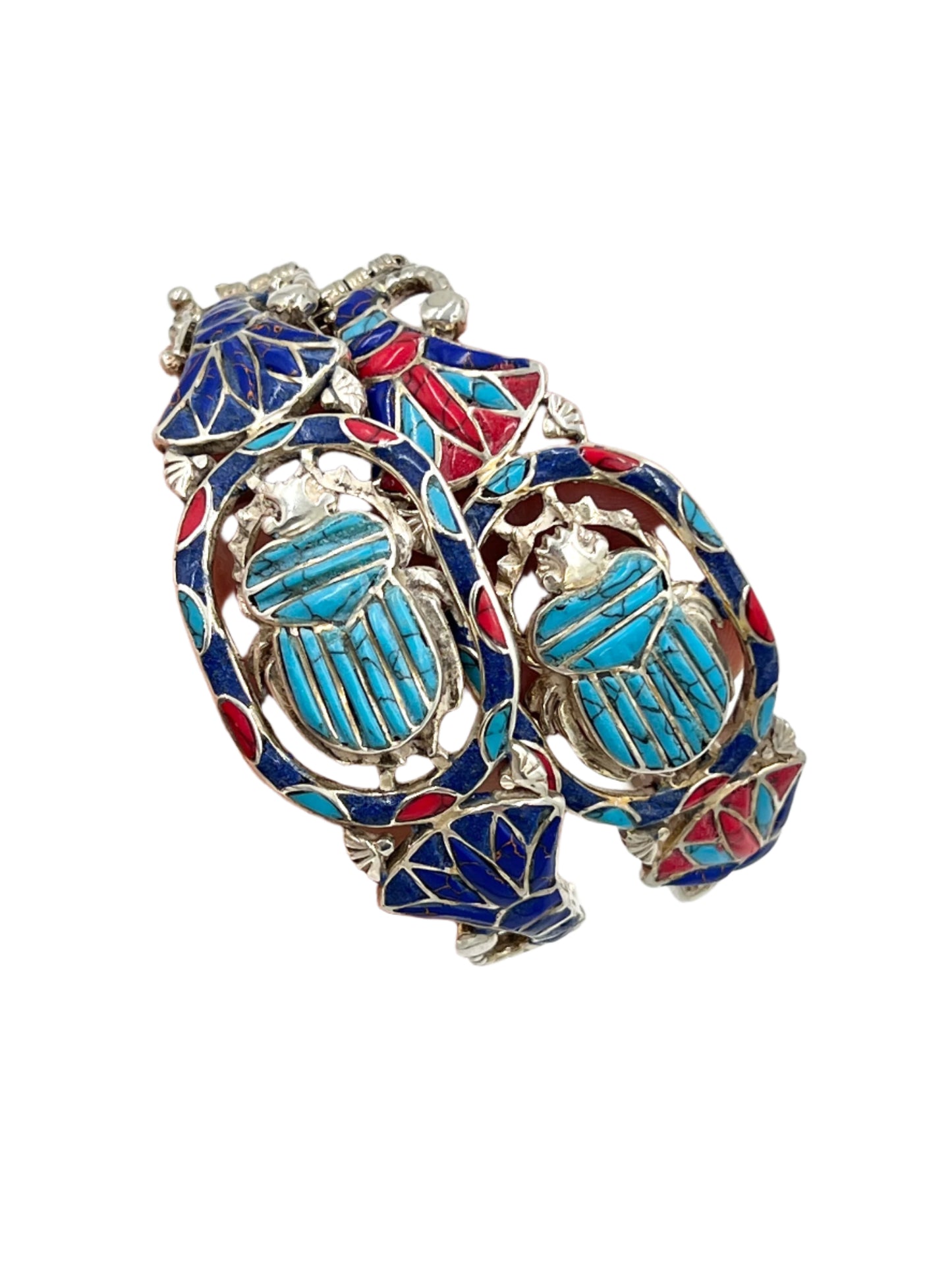 Large Silver Scarab Bracelets