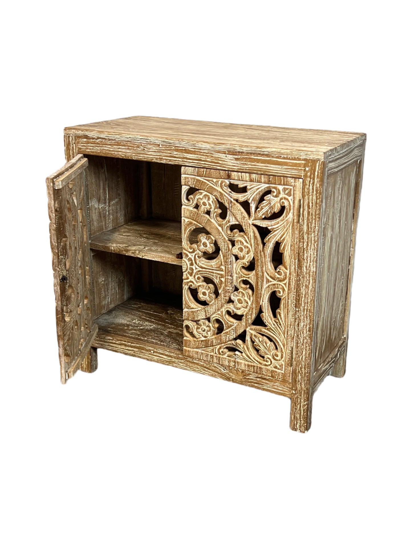 White Washed Teak Mandala Vanity