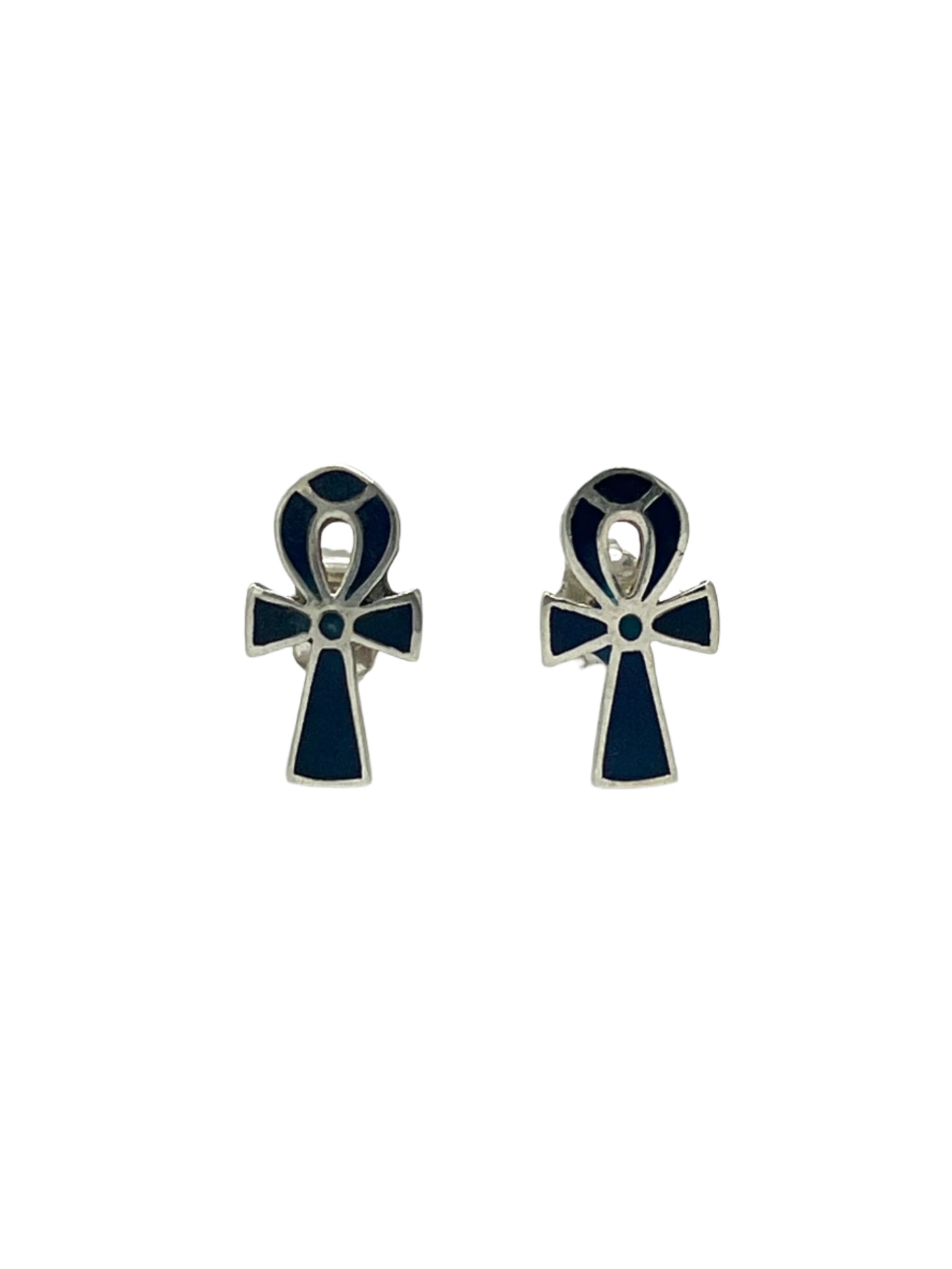 Silver Ankh Studs