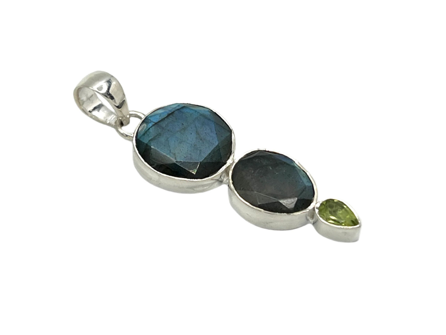 Silver Labradorite Faceted Pendants