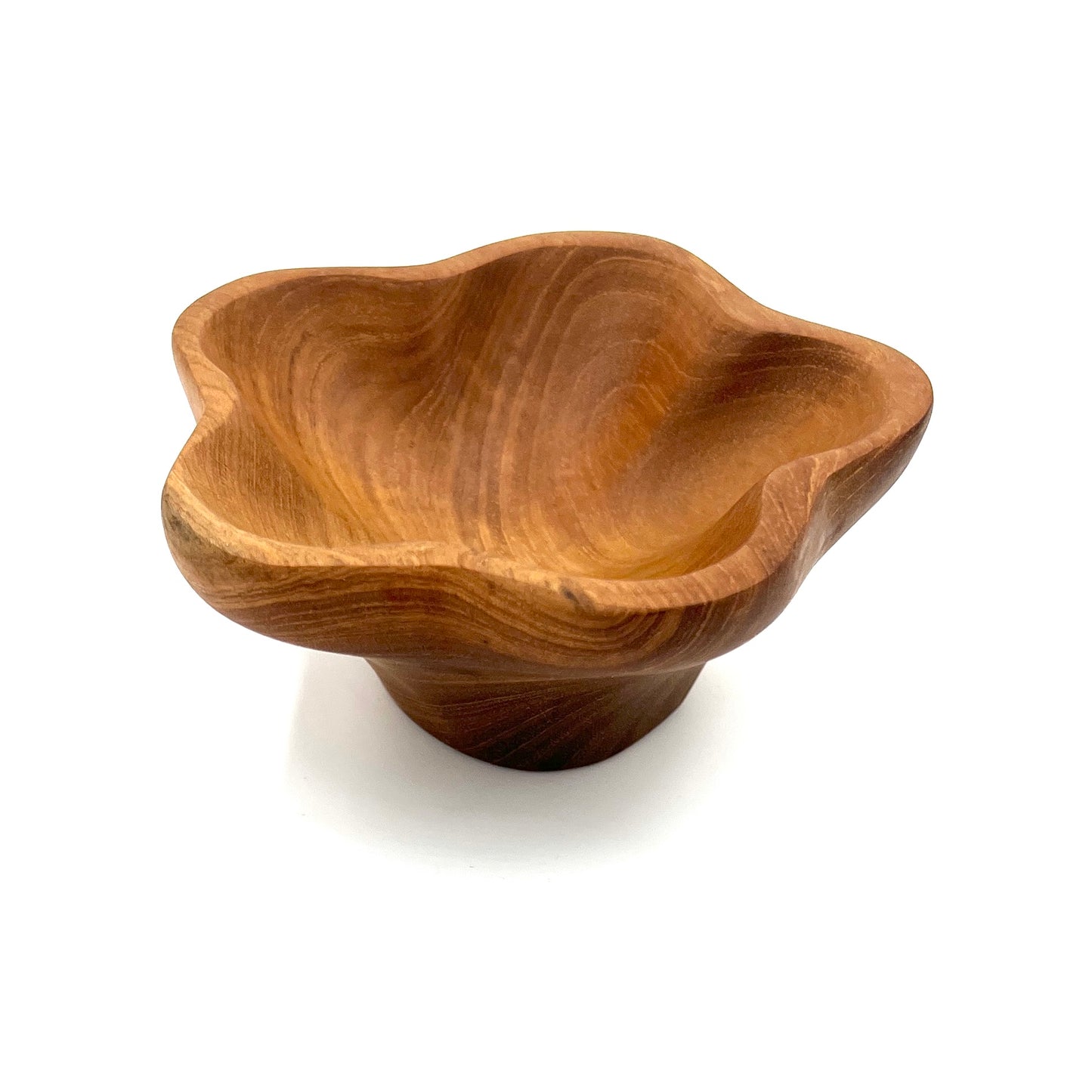 Teak Wood Flower Shaped Bowl