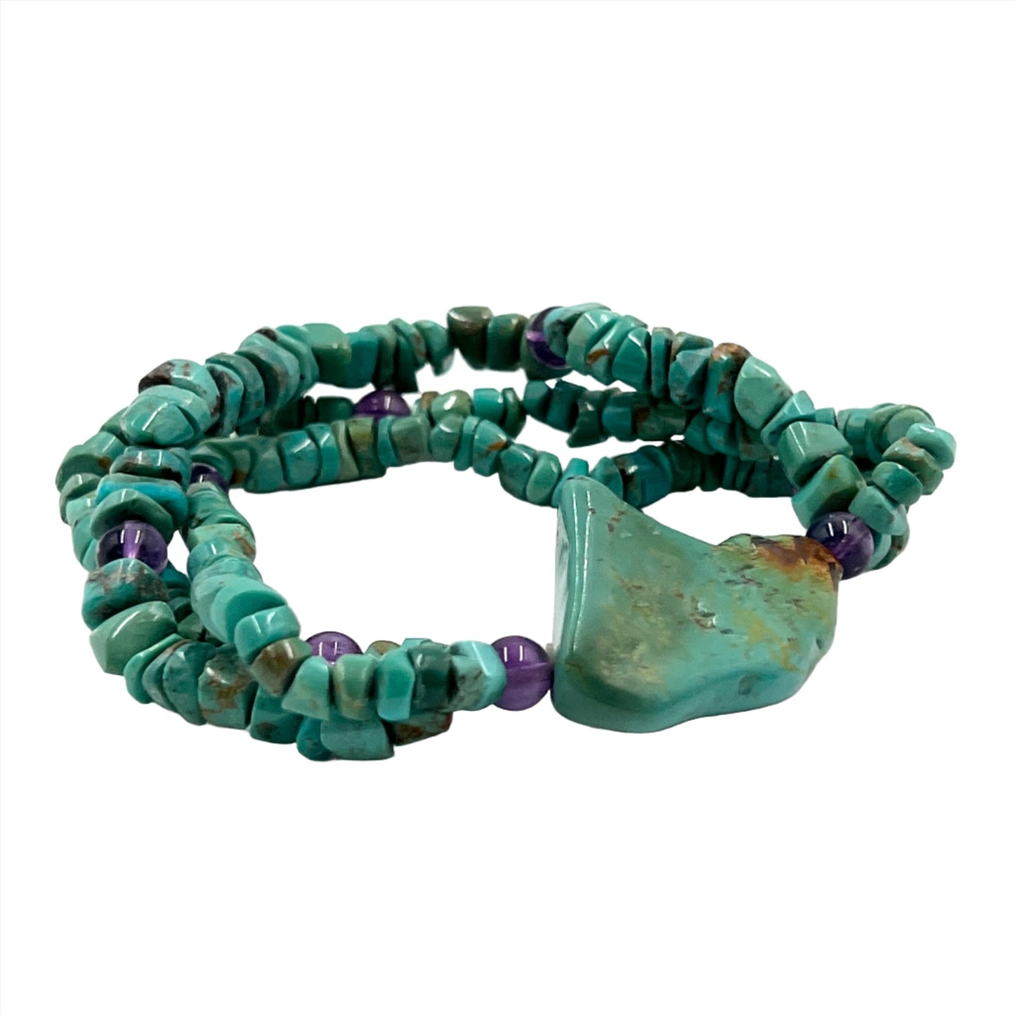 Turquoise Three strand Bracelets with Amethyst