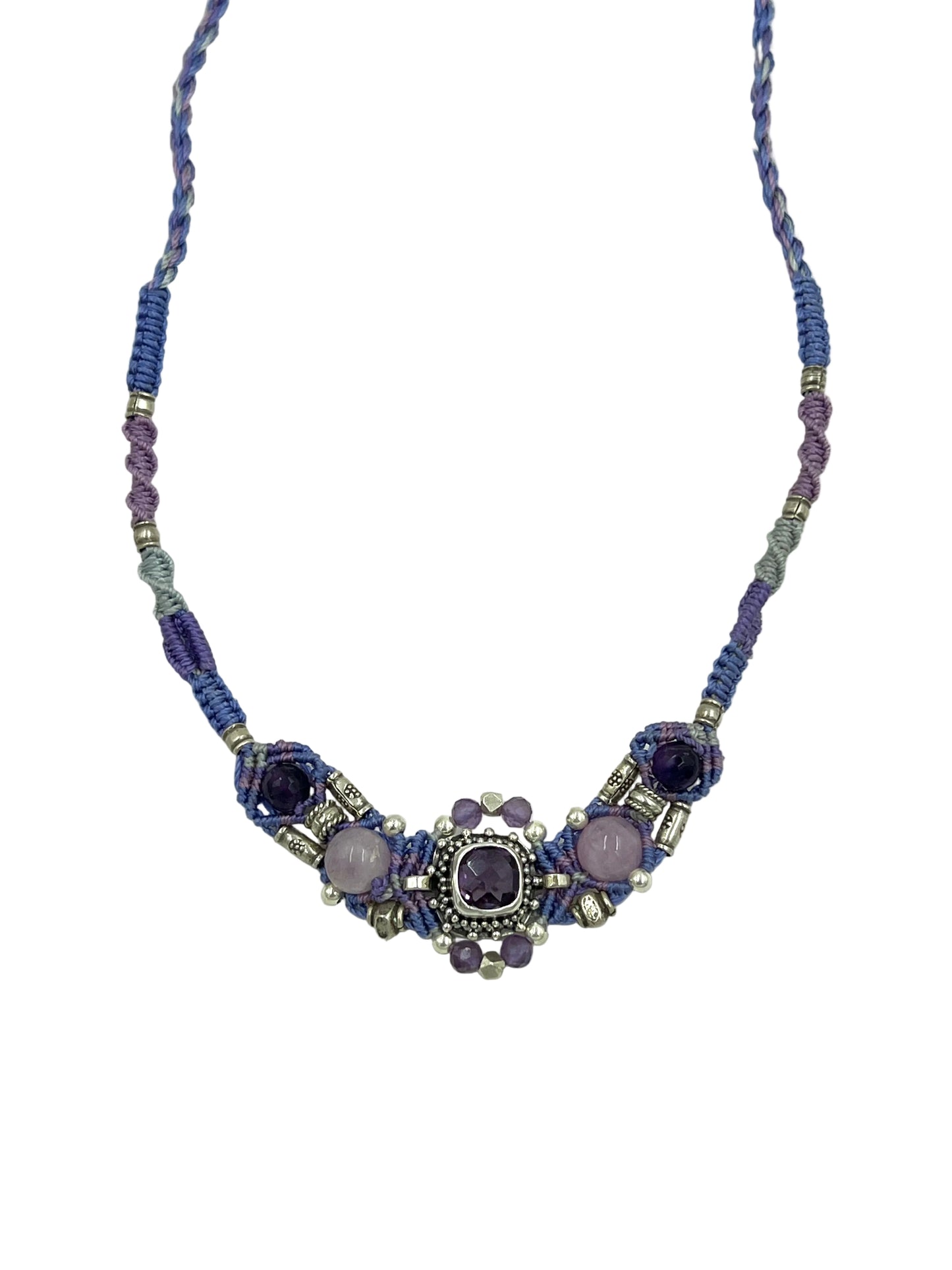 Macrame Amethyst Necklace