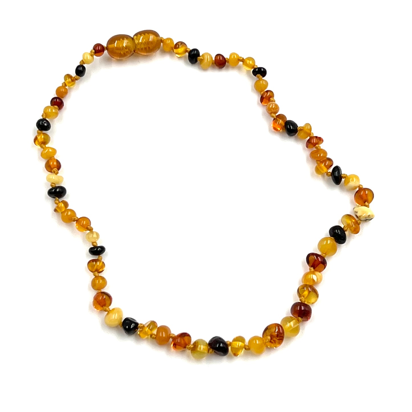 Hand Knotted Amber Baby Teething Necklaces Multi Chips