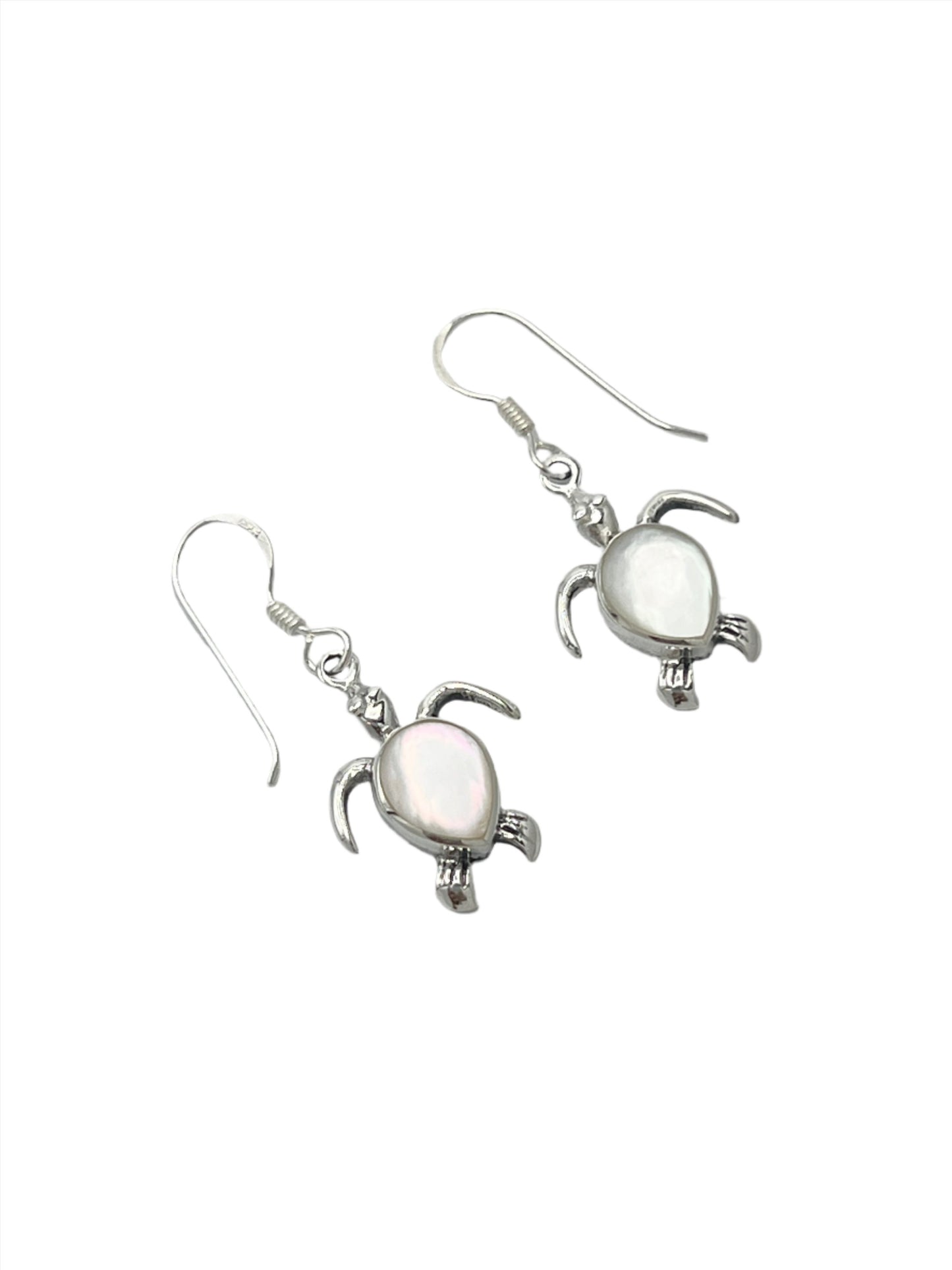 Sterling Silver Shell Sea Turtle Earrings