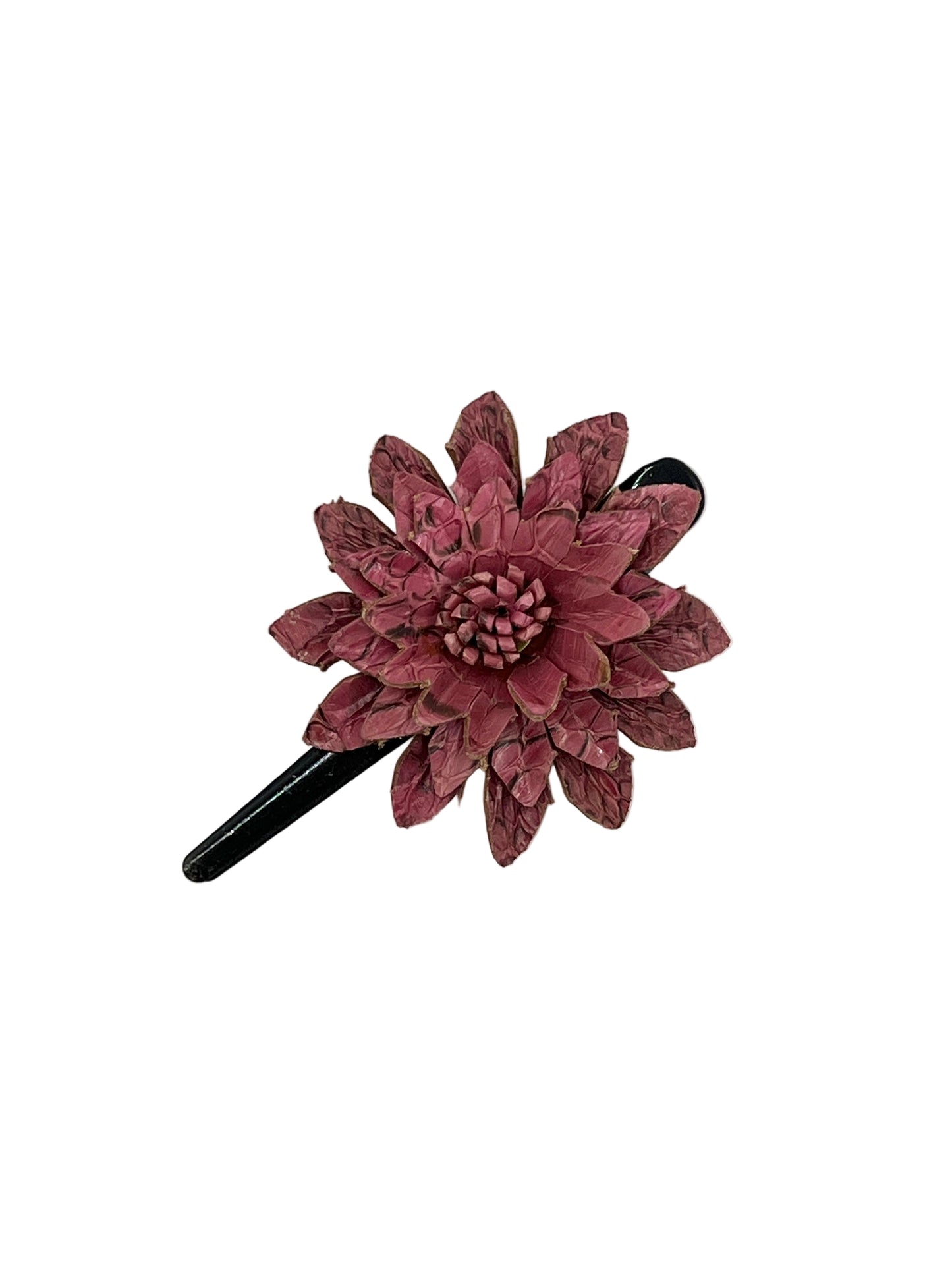 Large Leather Flower Hair Clips