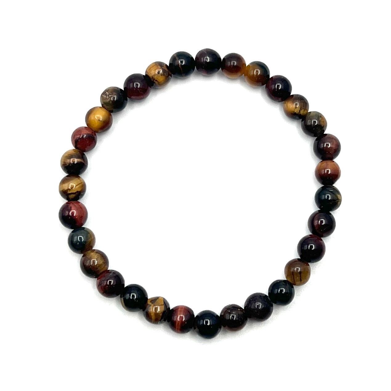 Tigers Eye Stretchy Bracelets | Red, Blue, Multi
