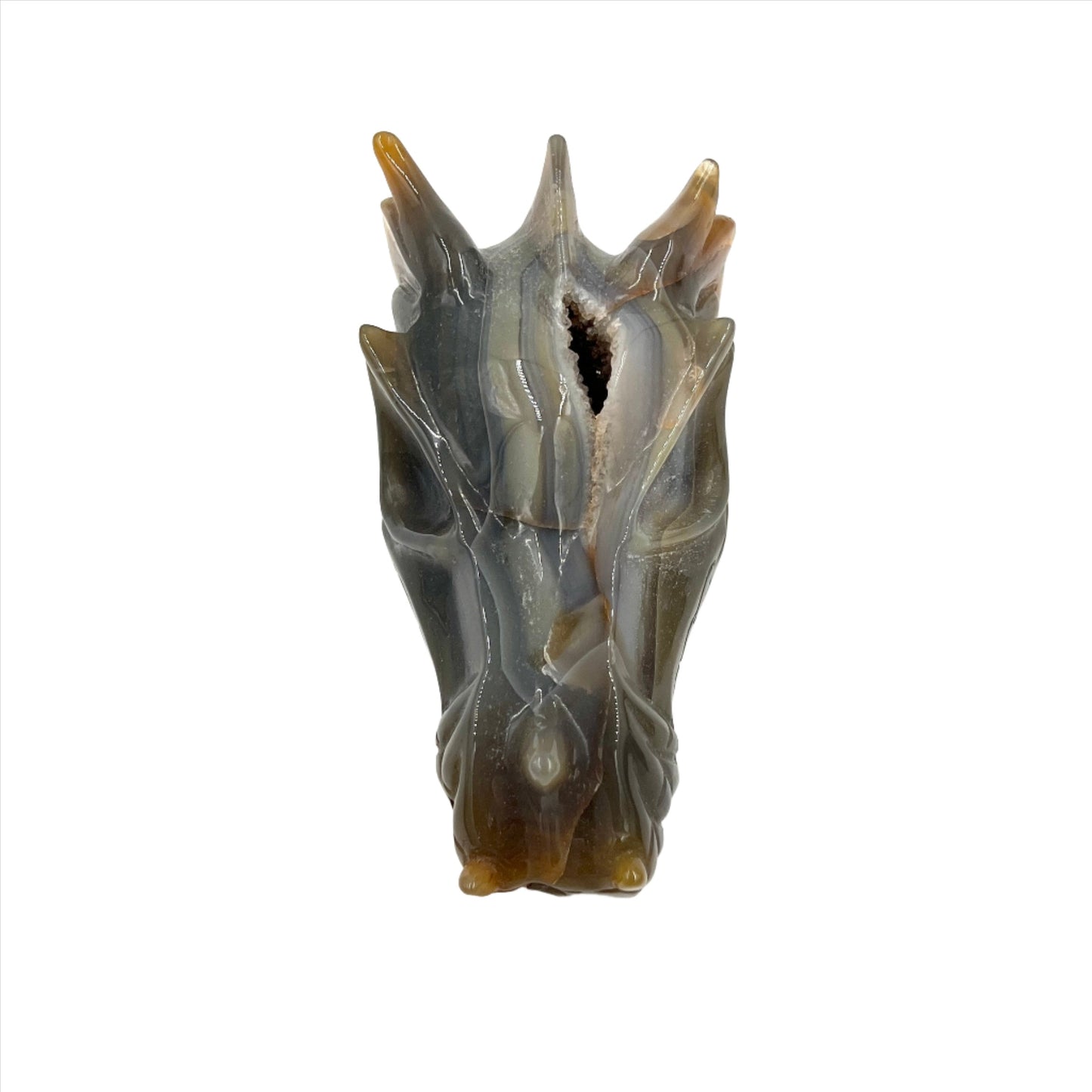 Druzy Agate Dragon Skull