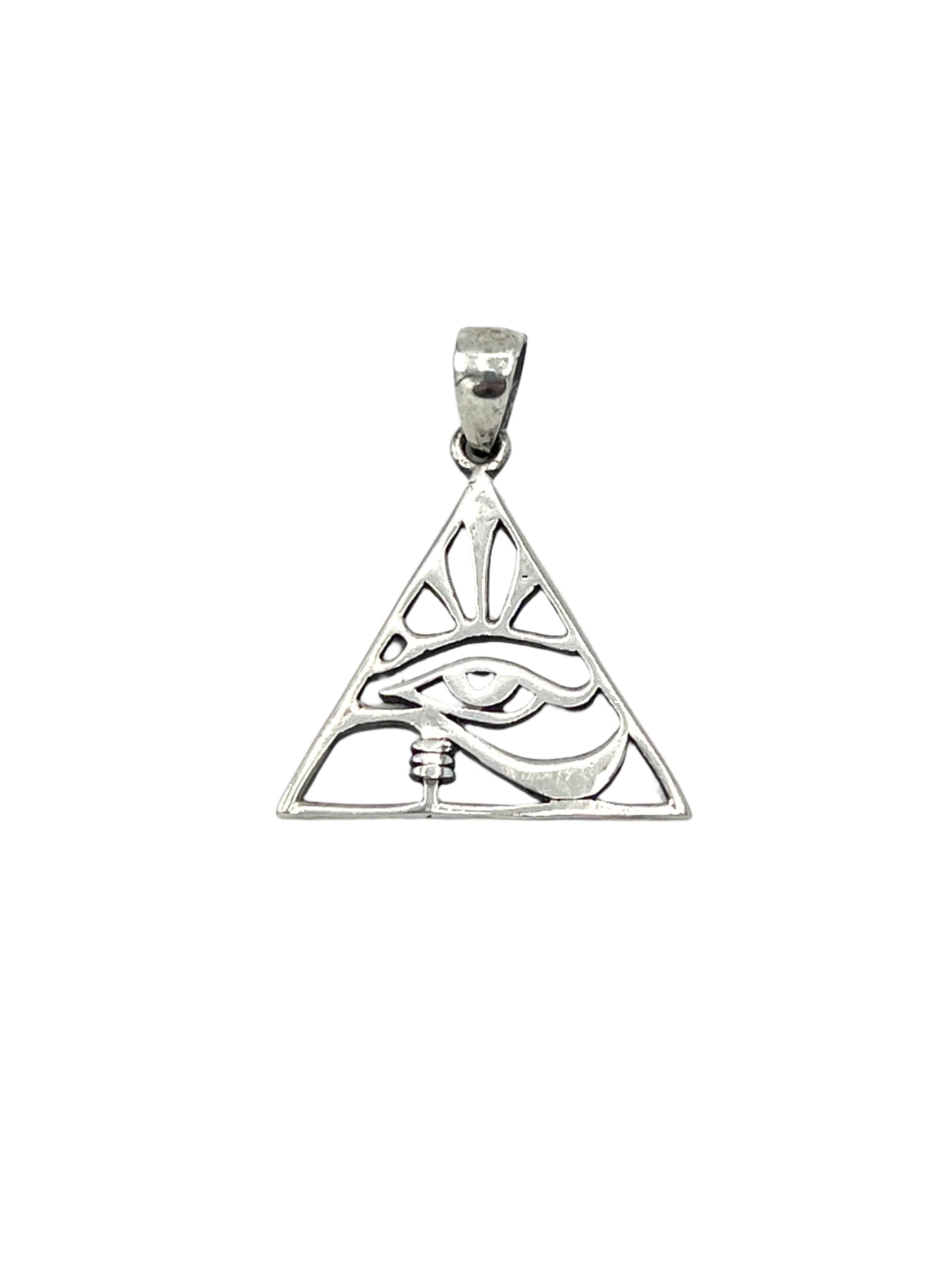 Silver Eye of Horus Pyramid Pendant