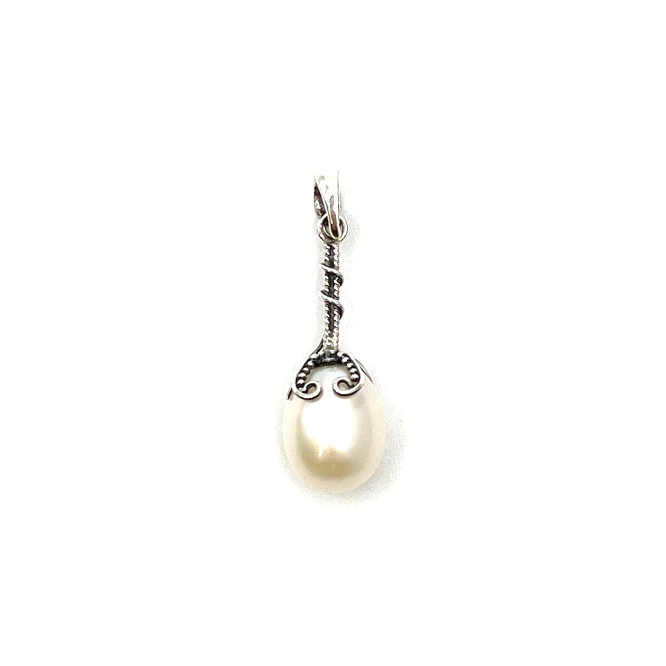 Sterling Silver Dangle Pearl Pendant
